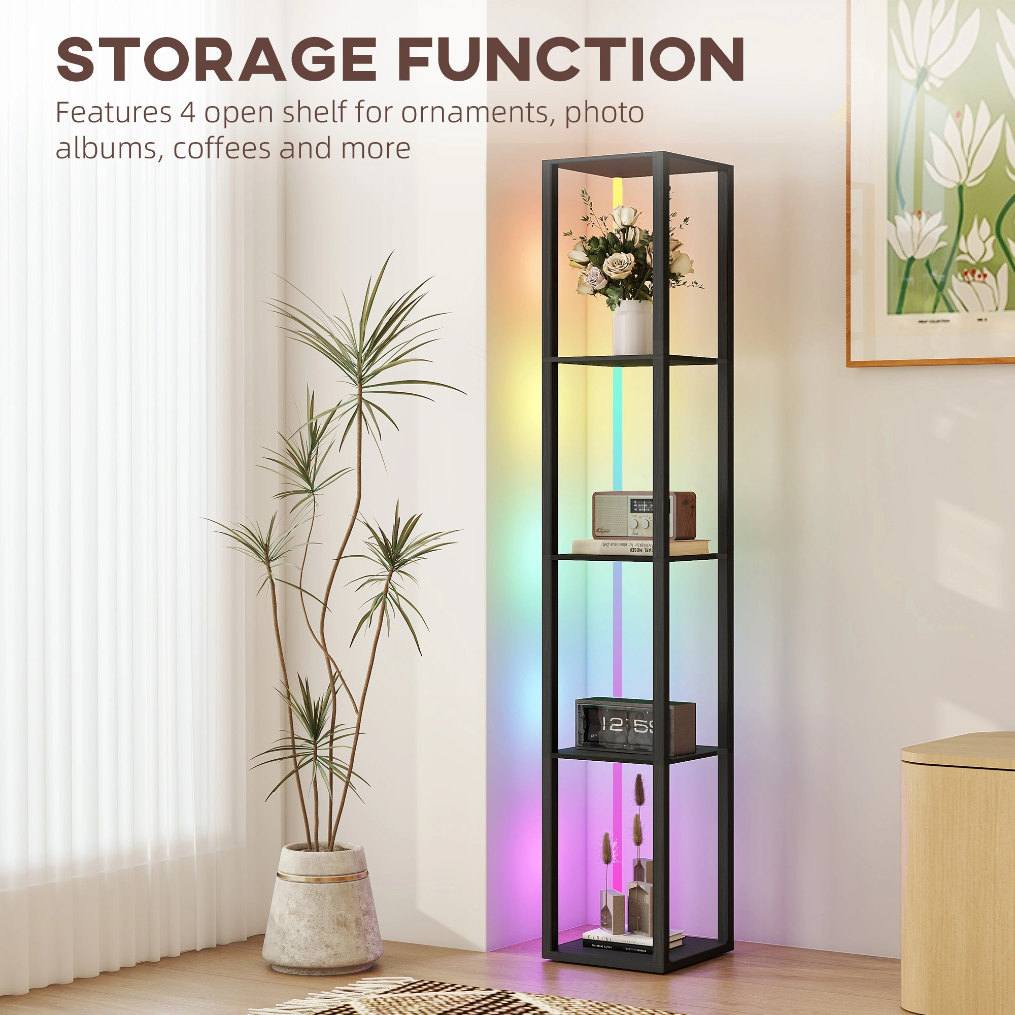 Floor Lamp, 3-Way LED Arc Floor Lamp with Remote & Touch Control, Adjustable Brightness, Modern Standing Light for Living Room, Bedroom, Office view 4