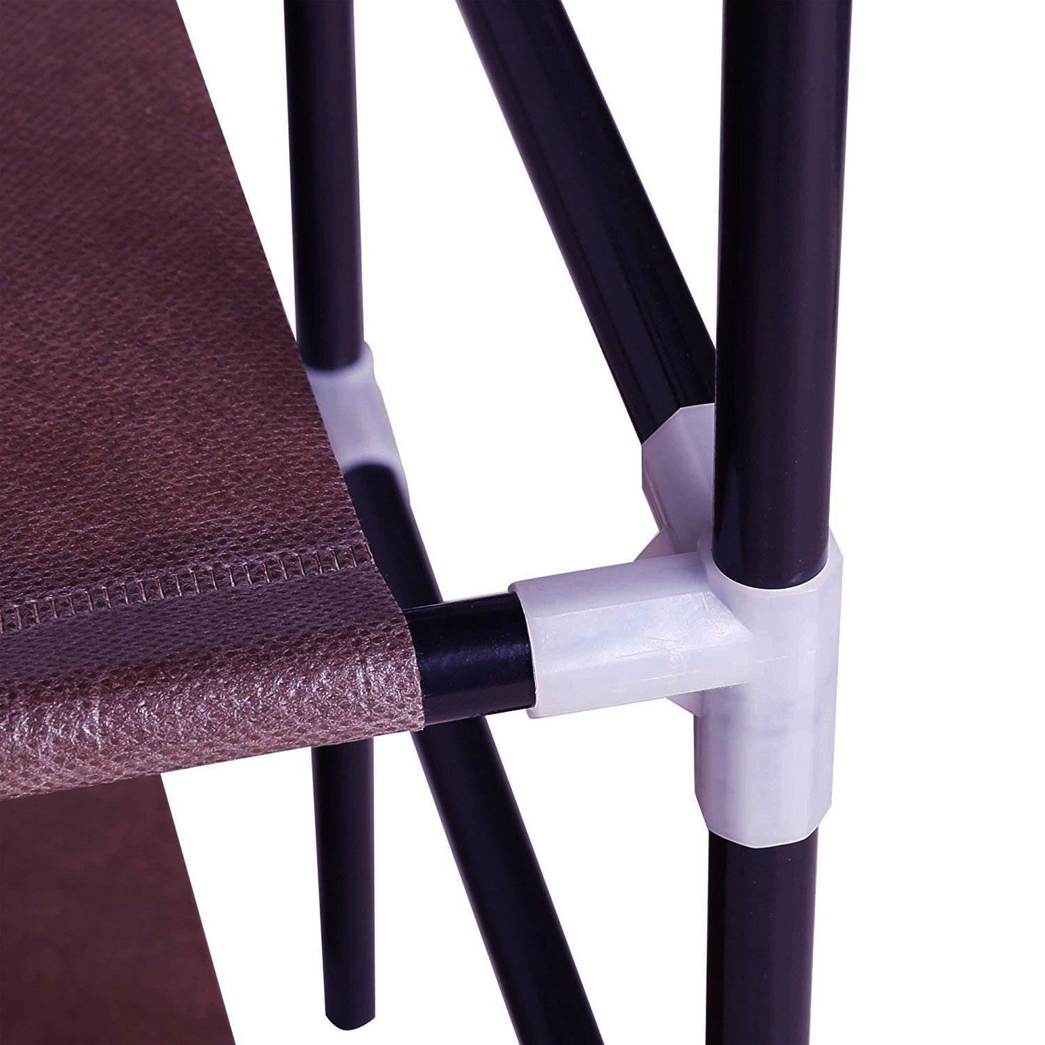 5-Tier Shoe Rack Non-Woven Fabric with Handle Dark Brown Easy Assembly view 2