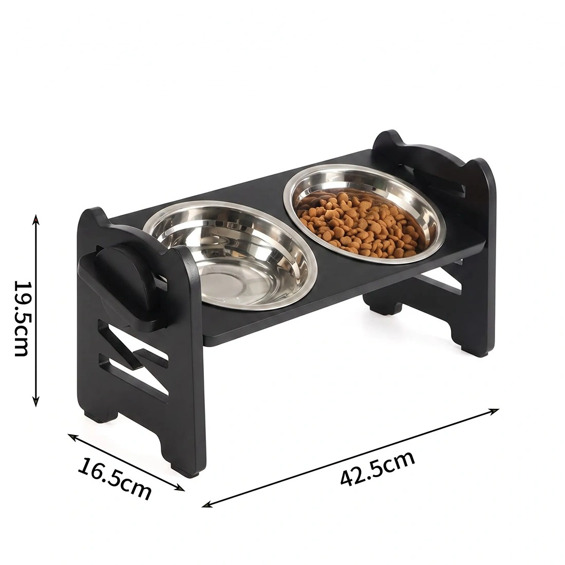 Large Dog Food Feeder Stand Stainless Steel Raised Elevated Bowls Holder for Large Dogs view 3
