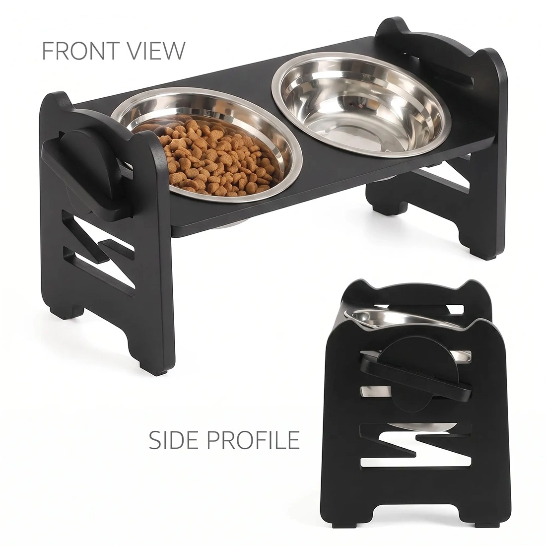 Large Dog Food Feeder Stand Stainless Steel Raised Elevated Bowls Holder for Large Dogs view 4