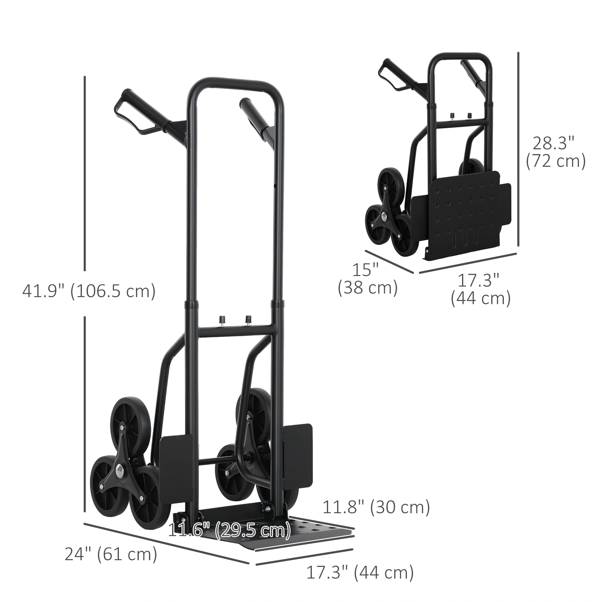 Aluminum Folding Hand Truck 250 lbs Heavy Duty Collapsible Utility Cart for Moving and Travel view 2