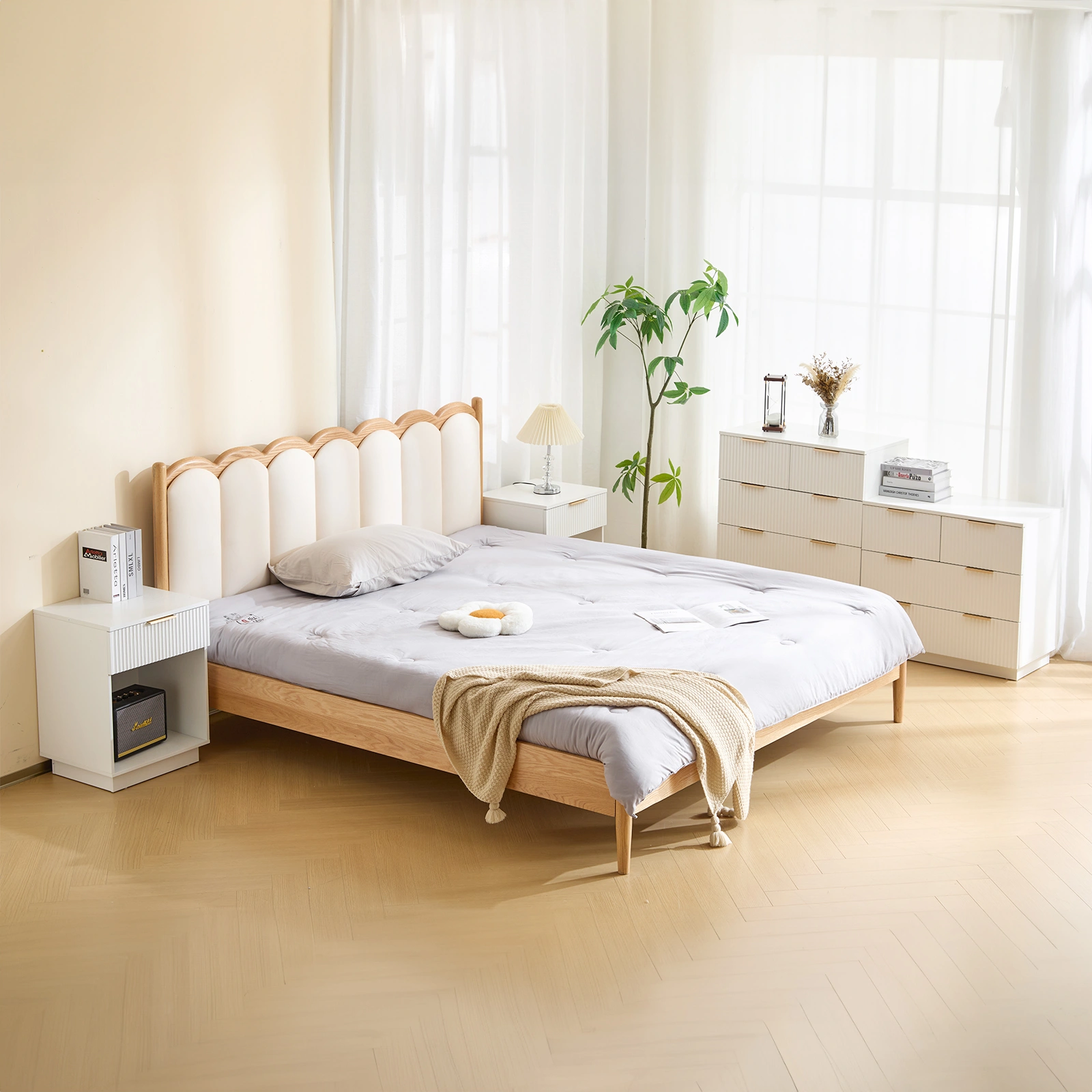 White P2 Particle Board and Density Board 724194cm Wavy Pattern Drawer Front Four-Level Five-Drawer Cabinet view 8