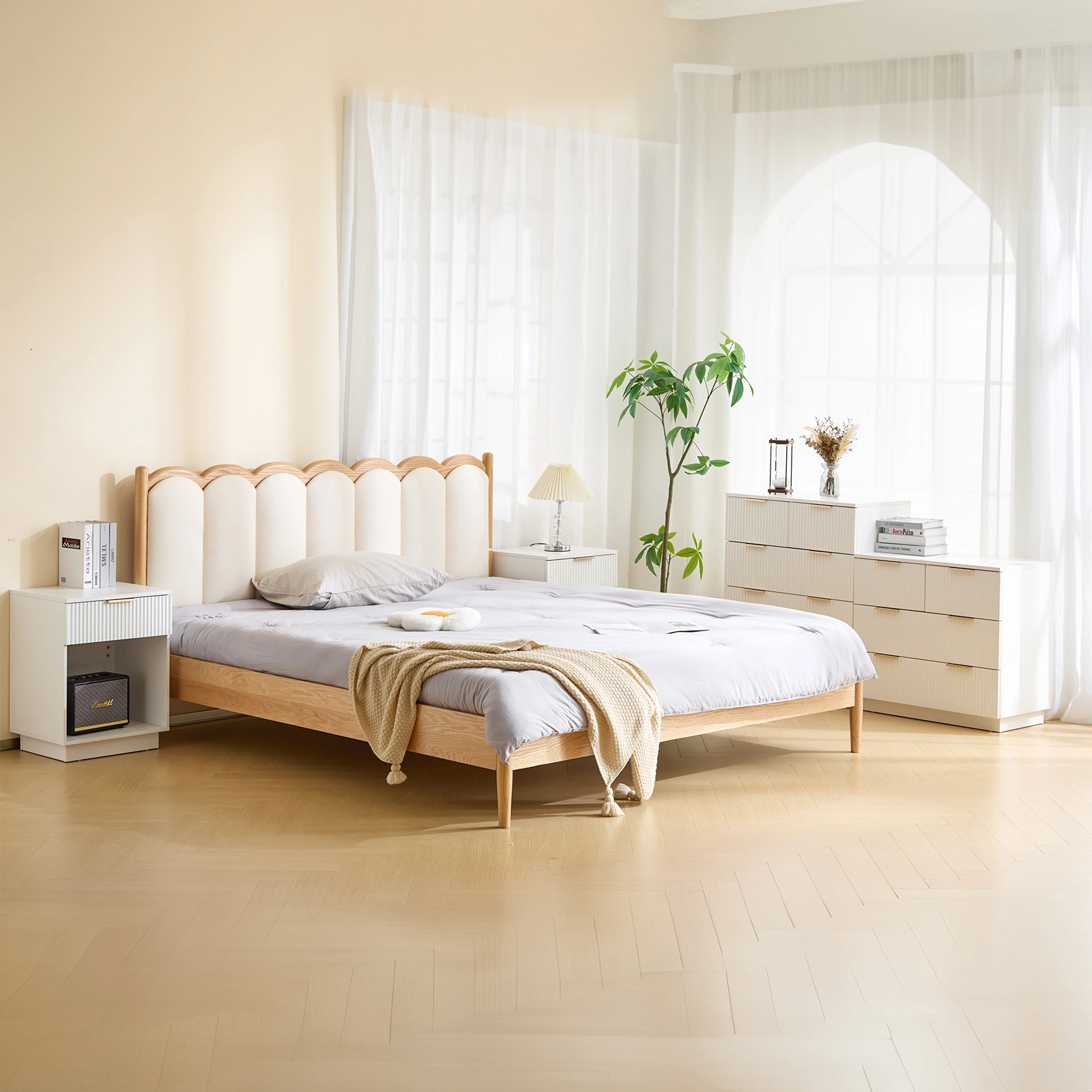 White P2 Particle Board and Density Board 724194cm Wavy Pattern Drawer Front Four-Level Five-Drawer Cabinet view 9