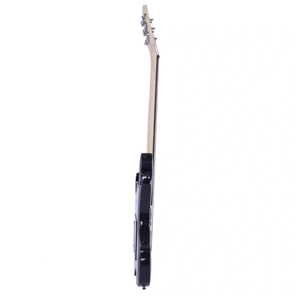 Flame Shaped Electric Guitar Accessory Kit for Beginners, HSH Pickup, Strap, Paddle Rocker Switch, Cable, Wrench Tool, Black view 6