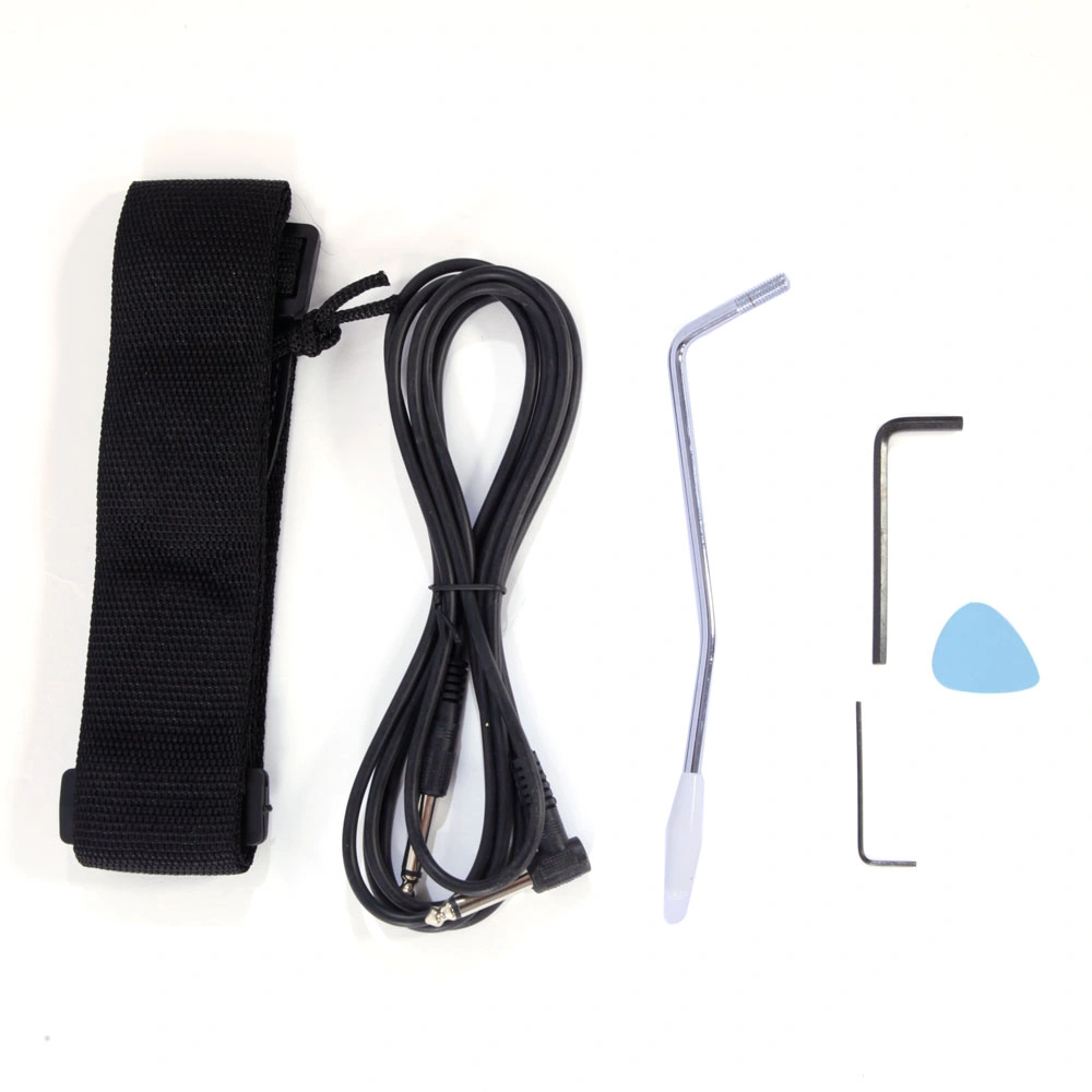 Flame Shaped Electric Guitar Accessory Kit for Beginners, HSH Pickup, Strap, Paddle Rocker Switch, Cable, Wrench Tool, Black view 7