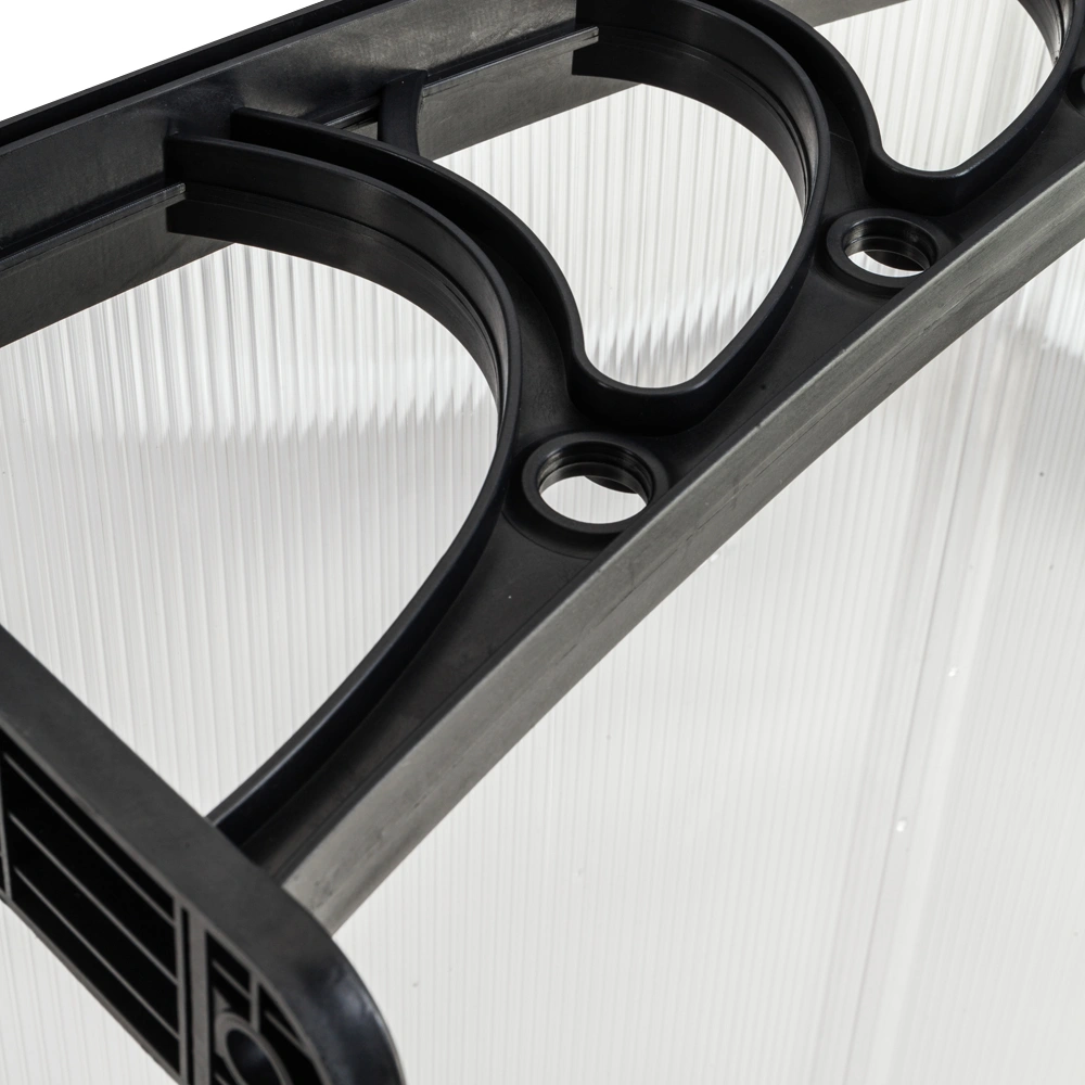 HT-100 x 80 Household Application Door & Window Rain Cover Eaves Canopy White & Black Bracket view 24