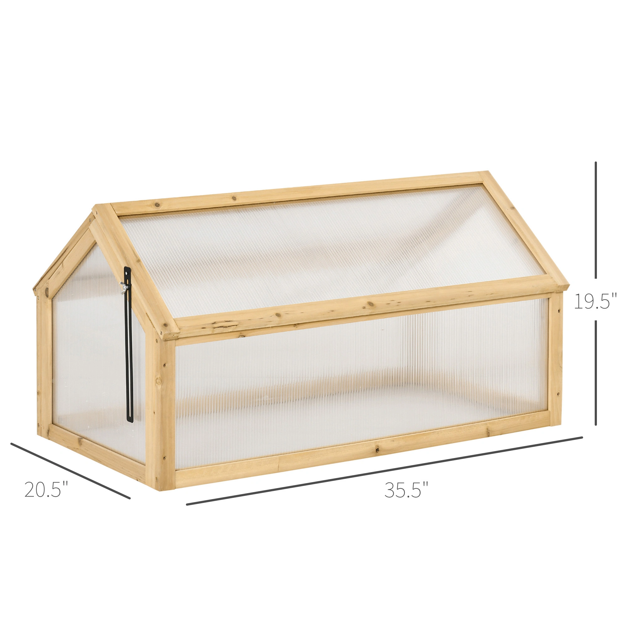 Wooden Cold Frame Greenhouse - Portable Raised Garden Planter Box for Seedlings & Herbs view 3