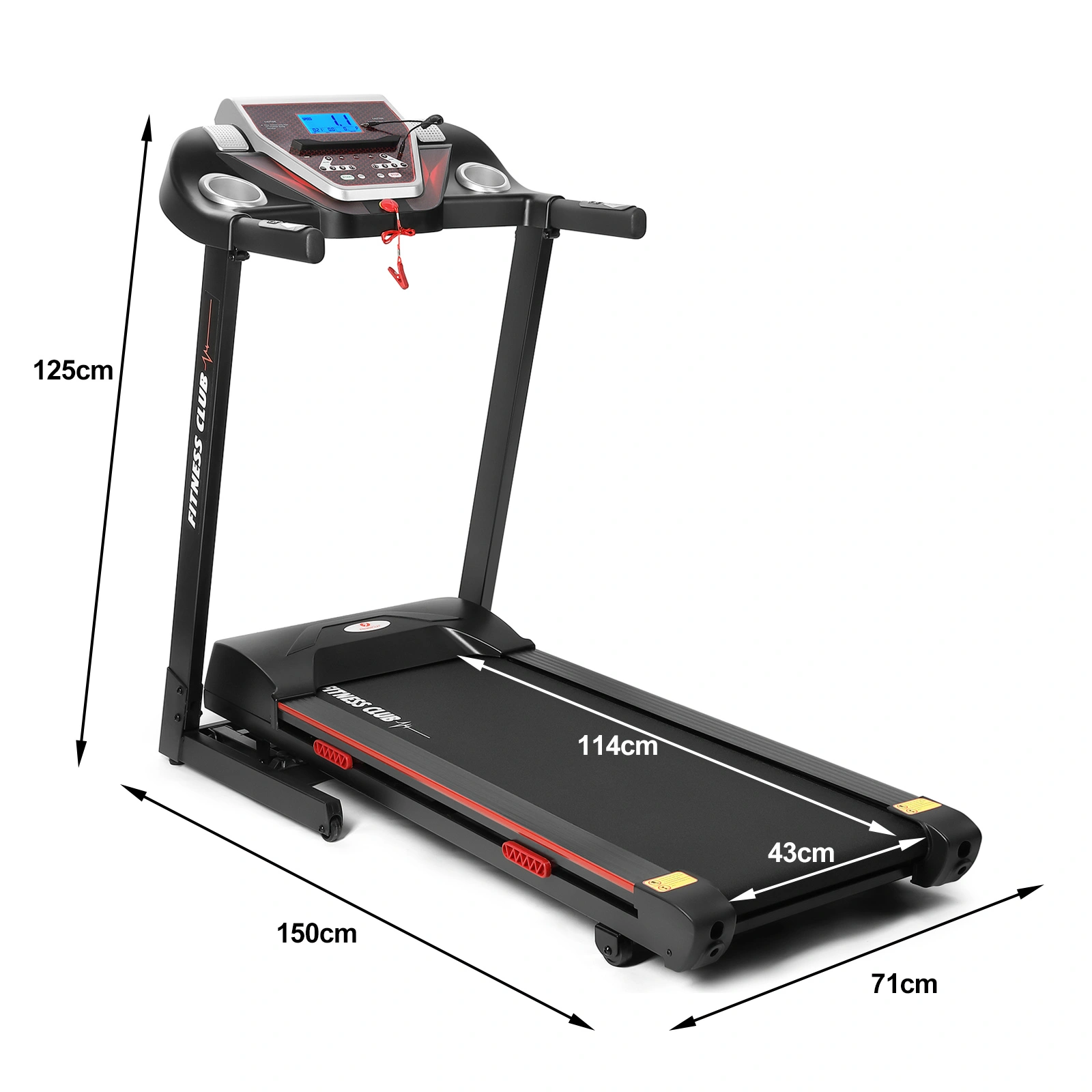 Motorized Electric Treadmill Folding with Automatic Incline - Home Gym Running Machine for Indoor Exercise view 2