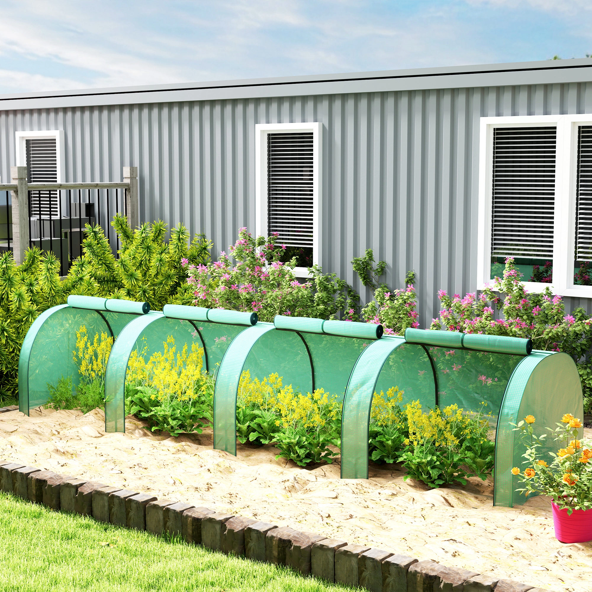 Mini Walk-in Greenhouse - Freestanding Portable Plant Growing Tent with Zipper Door & UV Resistant Cover