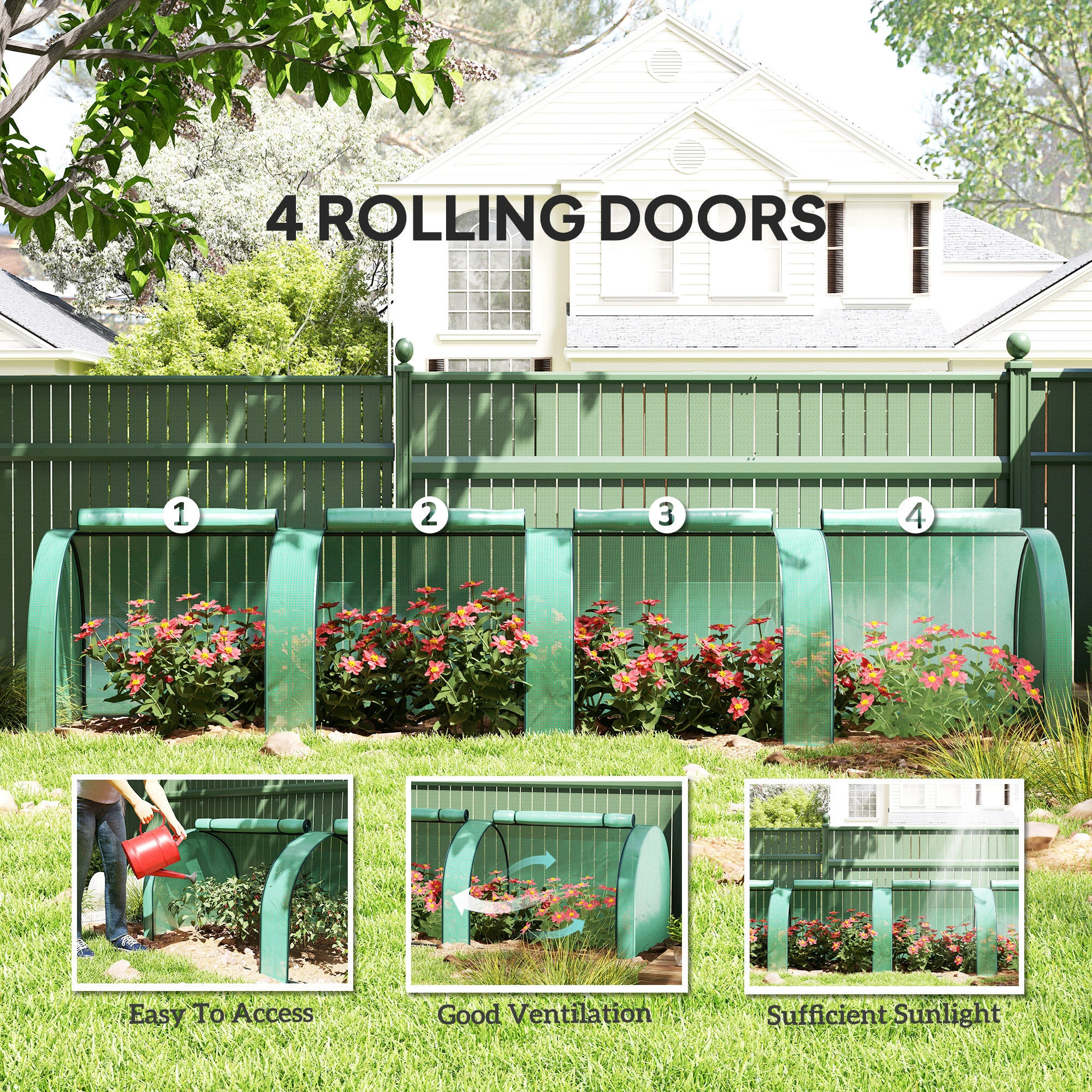 Mini Walk-in Greenhouse - Freestanding Portable Plant Growing Tent with Zipper Door & UV Resistant Cover view 3