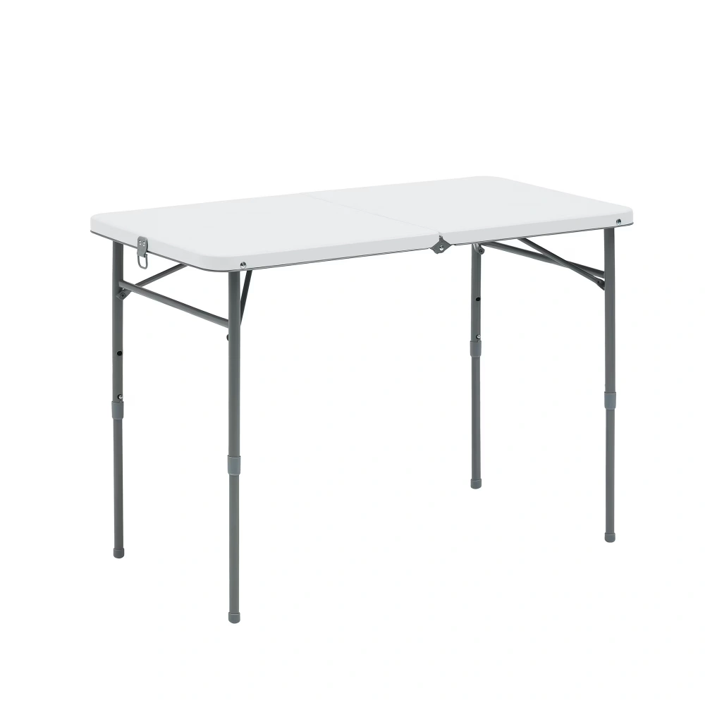 40"L x 20"W Plastic Adjustable Height Fold-in-Half Folding Table, White (Shipment from Walmart)