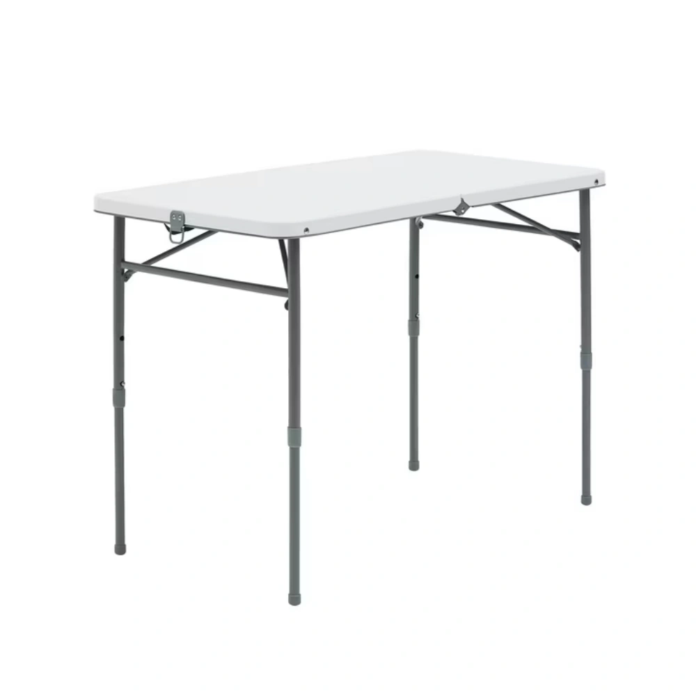 40"L x 20"W Plastic Adjustable Height Fold-in-Half Folding Table, White (Shipment from Walmart) view 3