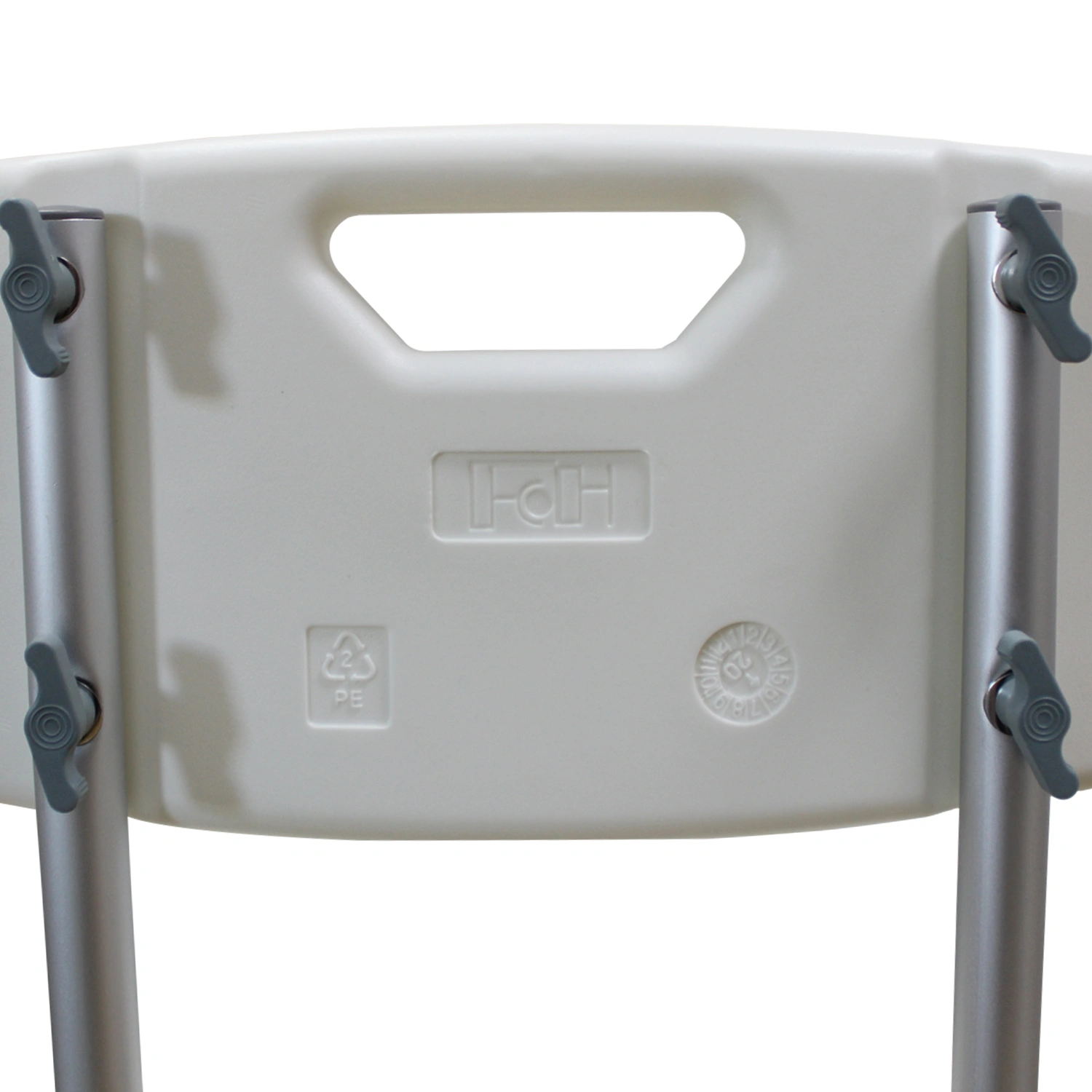 Medical Bathroom Safety Shower Chair - Aluminium Alloy Bath Seat Bench with Removable Backrest, White view 10