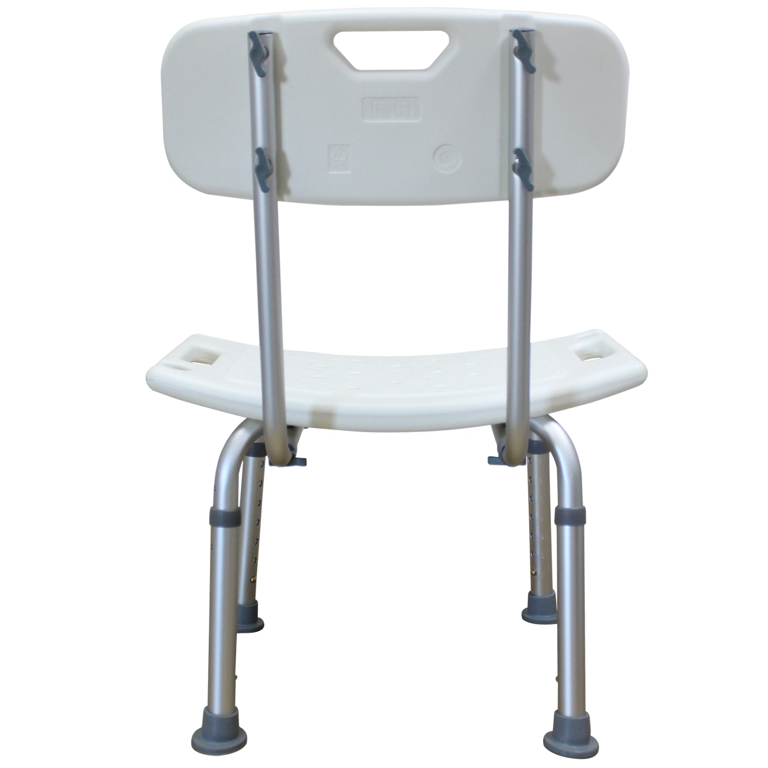 Medical Bathroom Safety Shower Chair - Aluminium Alloy Bath Seat Bench with Removable Backrest, White view 8