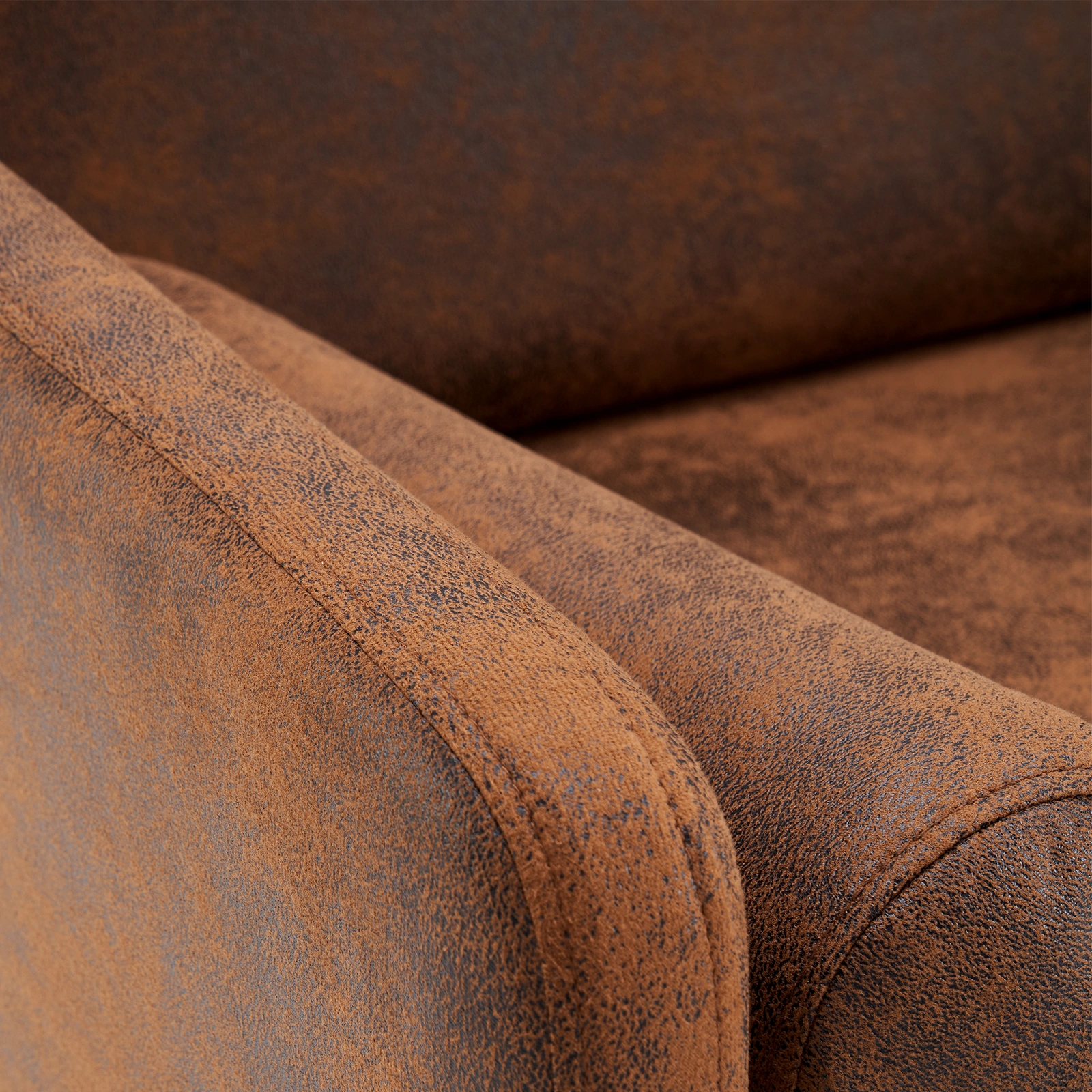 97*71*74cm 1.5 Seats Hot Stamping Cloth Surrounding Chair With Pillow Indoor Circle Chair Dark Brown view 18