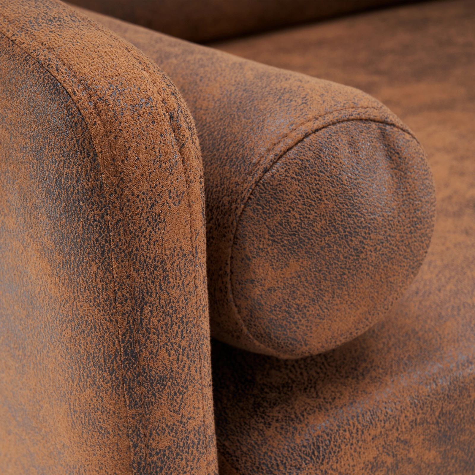 97*71*74cm 1.5 Seats Hot Stamping Cloth Surrounding Chair With Pillow Indoor Circle Chair Dark Brown view 20