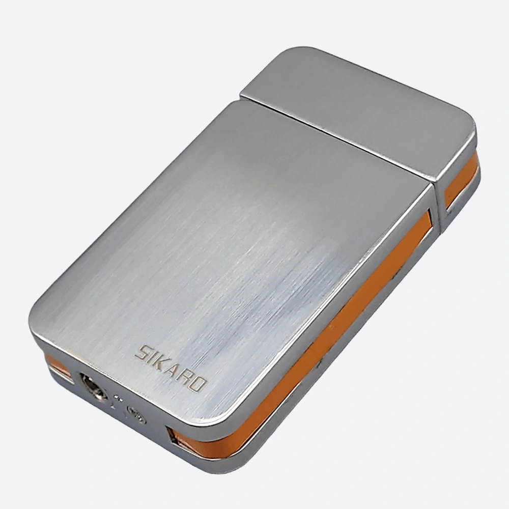 SIKARO SKY-STAR Turbo Torch Lighter Orange Stripe, Refillable Windproof Jet Flame, Adjustable, for Cigar, Cigarette, Kitchen & Outdoor Use