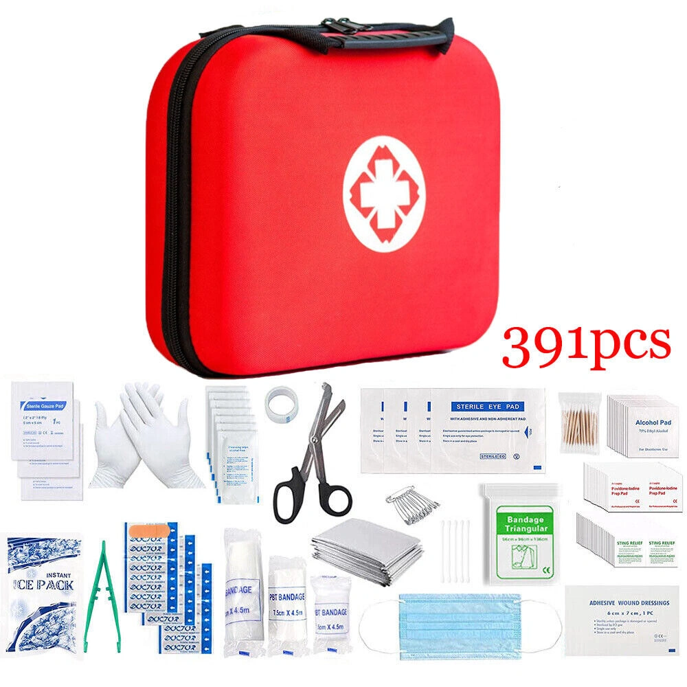 391 Piece First Aid Kit, Medical Emergency Bag for Home Car Travel Work, 1st Aid Supplies with Carry Case view 2