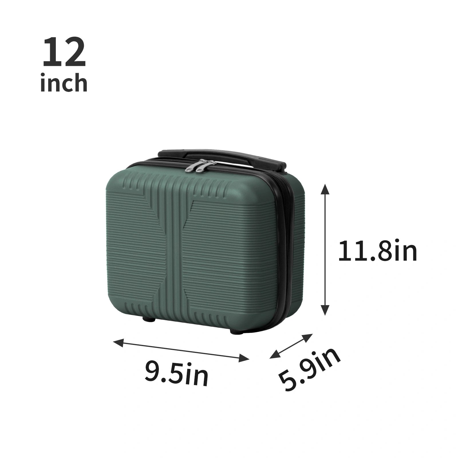 5-Piece PP Spinner Luggage Set with Non-TSA Lock, 12/16/20/24/28 Inch, Dark Green view 5