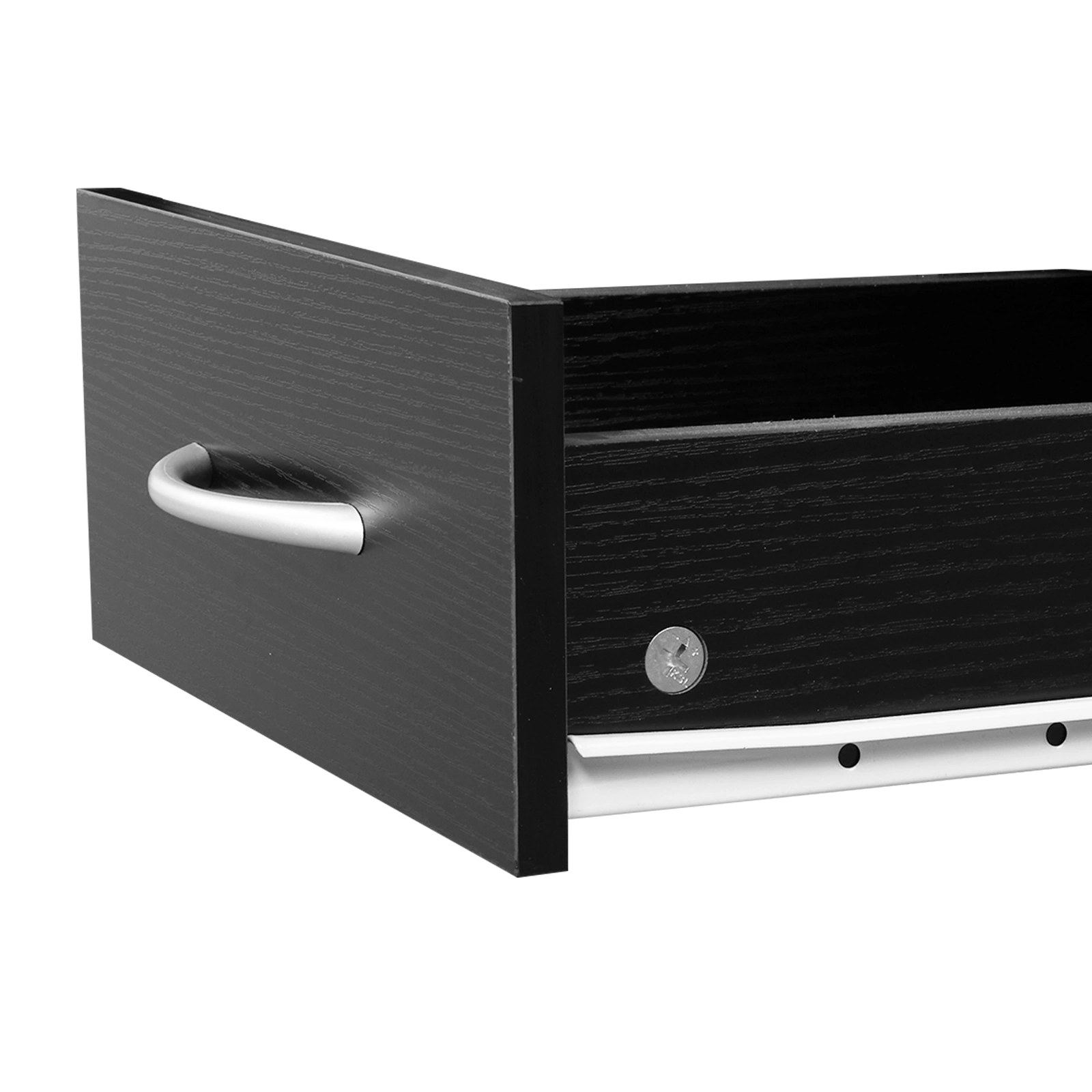 MDF With Triamine One Door One Drawer Three Compartments High Cabinet Bathroom Wall Cabinet Black view 11