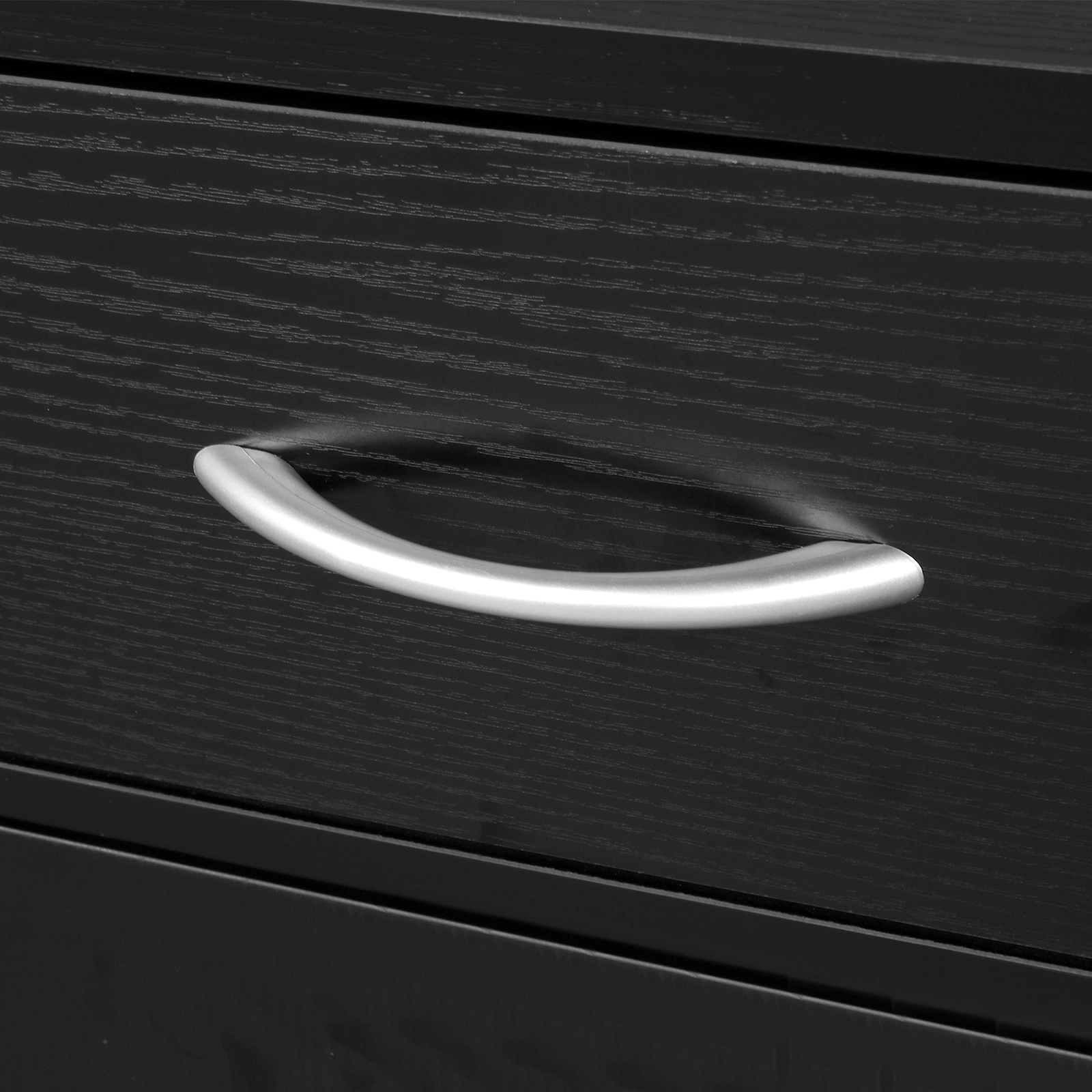 MDF With Triamine One Door One Drawer Three Compartments High Cabinet Bathroom Wall Cabinet Black view 12