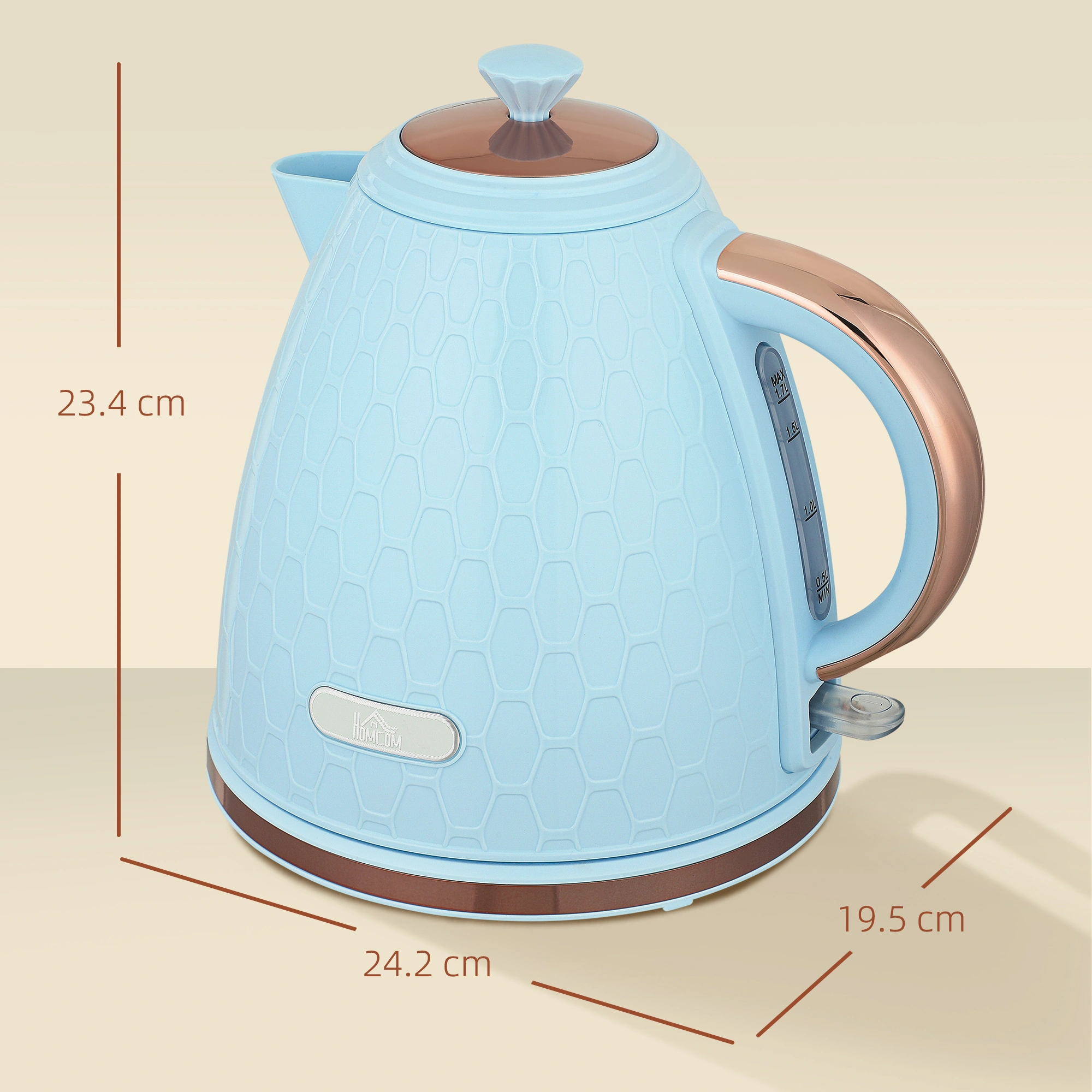 Stainless Steel Electric Kettle 1.7L Fast Boil Auto Shut-Off BPA-Free Cordless Water Kettle view 2