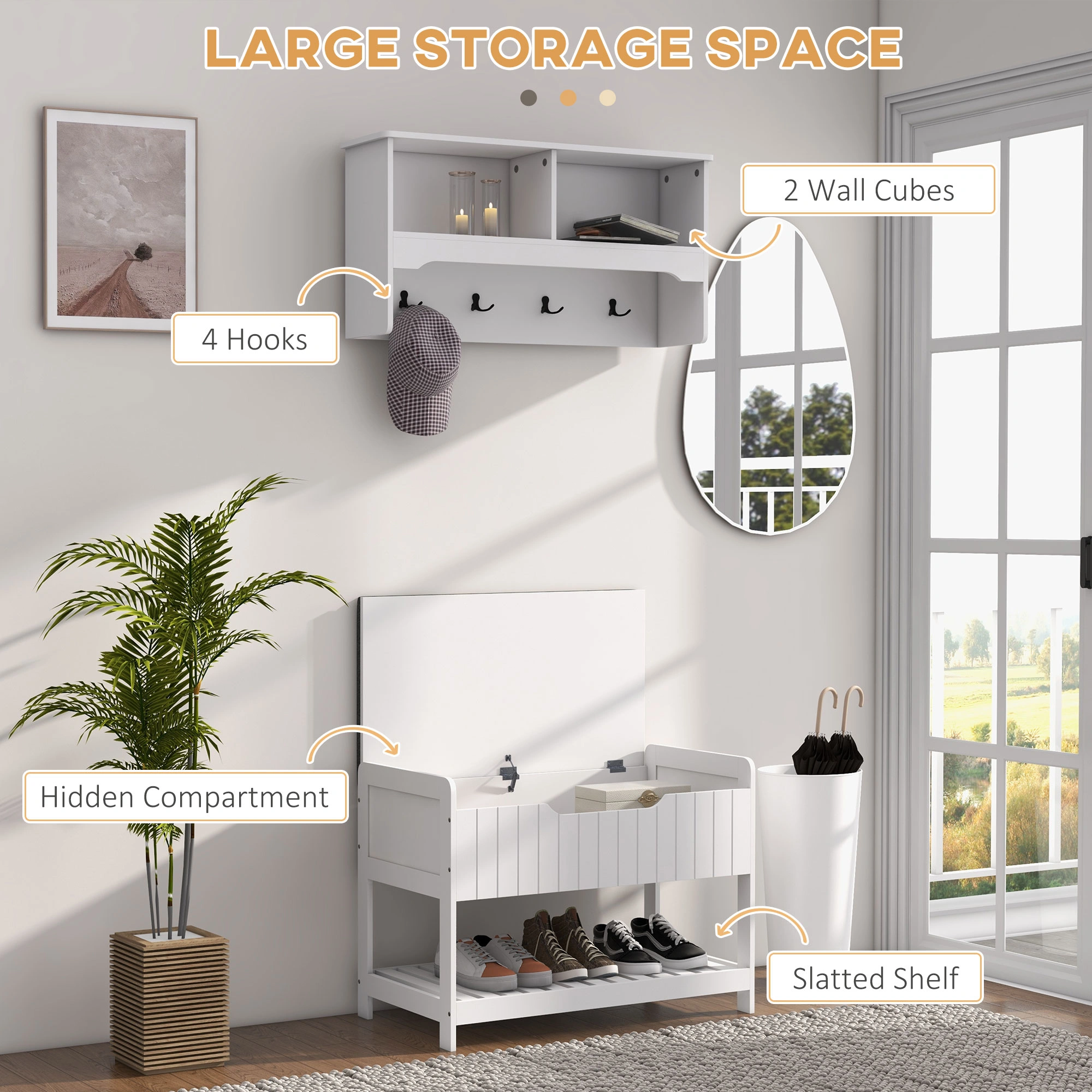 Compact Shoe Storage Cabinet - 3 Tier Sliding Door Entryway Shoe Rack, Space-Saving Closed Storage Cabinet for Shoes, Boots & Sneakers, Gray