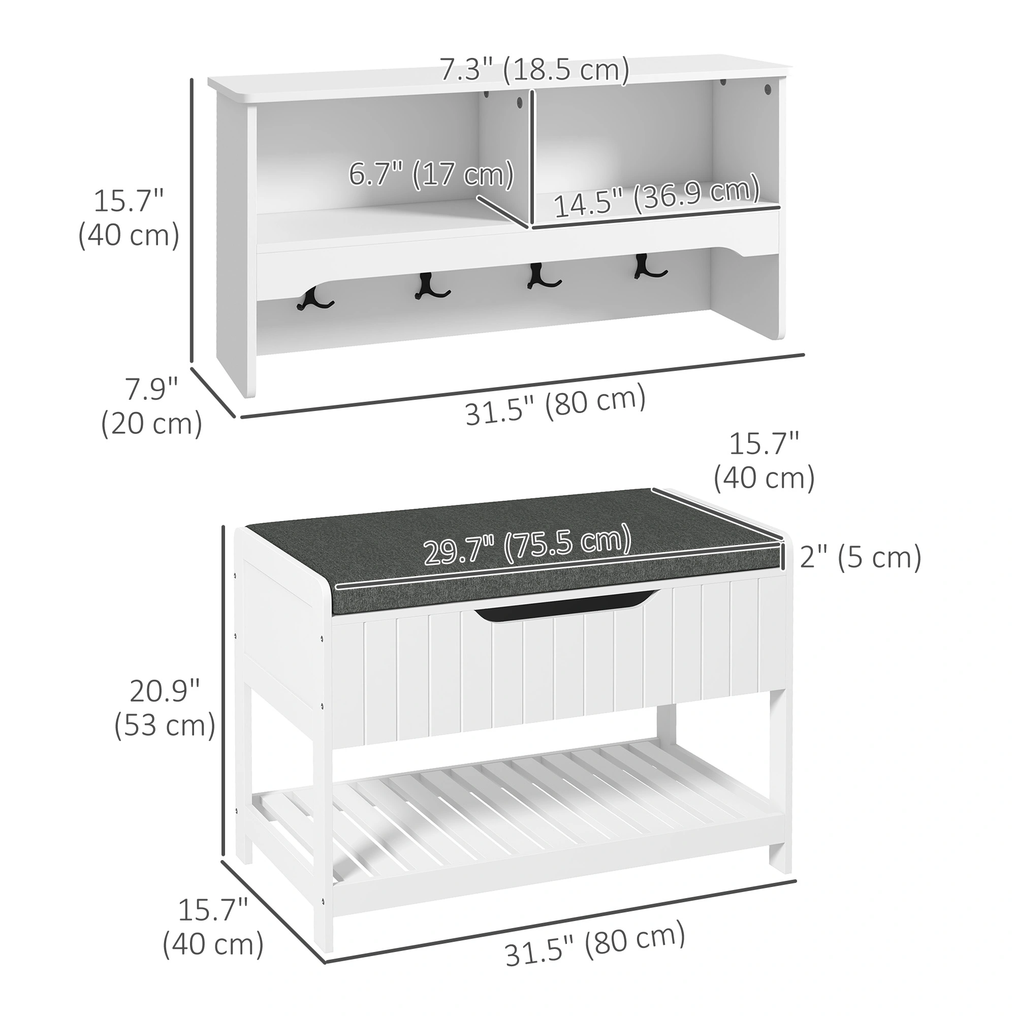 Compact Shoe Storage Cabinet - 3 Tier Sliding Door Entryway Shoe Rack, Space-Saving Closed Storage Cabinet for Shoes, Boots & Sneakers, Gray view 2