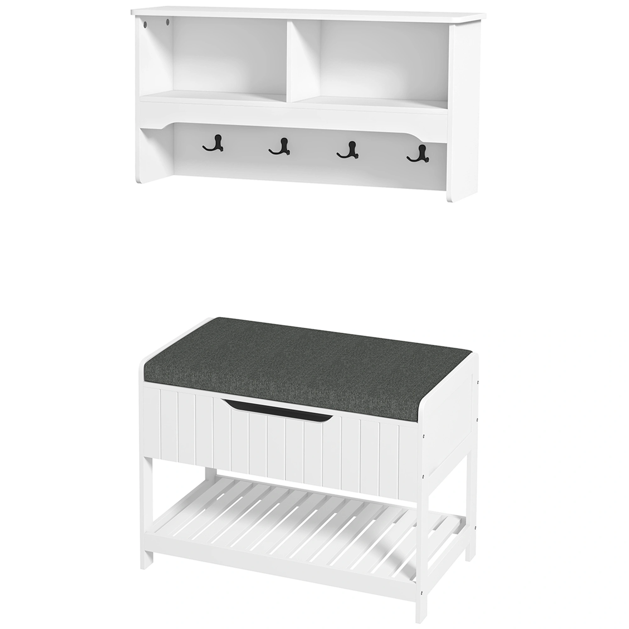 Compact Shoe Storage Cabinet - 3 Tier Sliding Door Entryway Shoe Rack, Space-Saving Closed Storage Cabinet for Shoes, Boots & Sneakers, Gray view 3