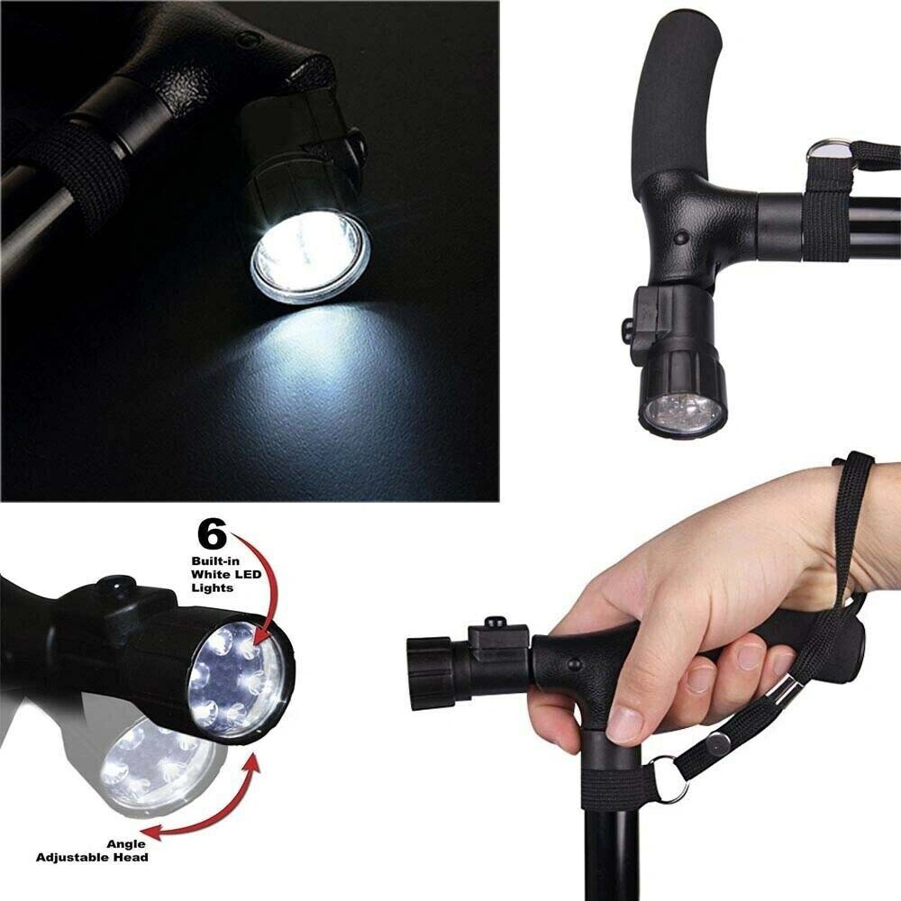 5-Levels Adjustable Height Walking Stick Portable Foldable Cane Travel Camping Hiking Walking Cane w/LED Light (US Logistics For USPS/DHL/Fedex/UPS. No designated logistics accepted,TK/TMEU only For self-pickup) view 11