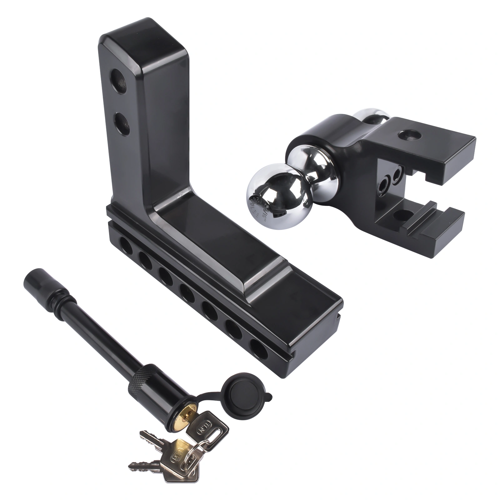 Adjustable 2" Receiver Trailer Hitch, 6-Inch Drop Rise Aluminum Tow Hitch view 8