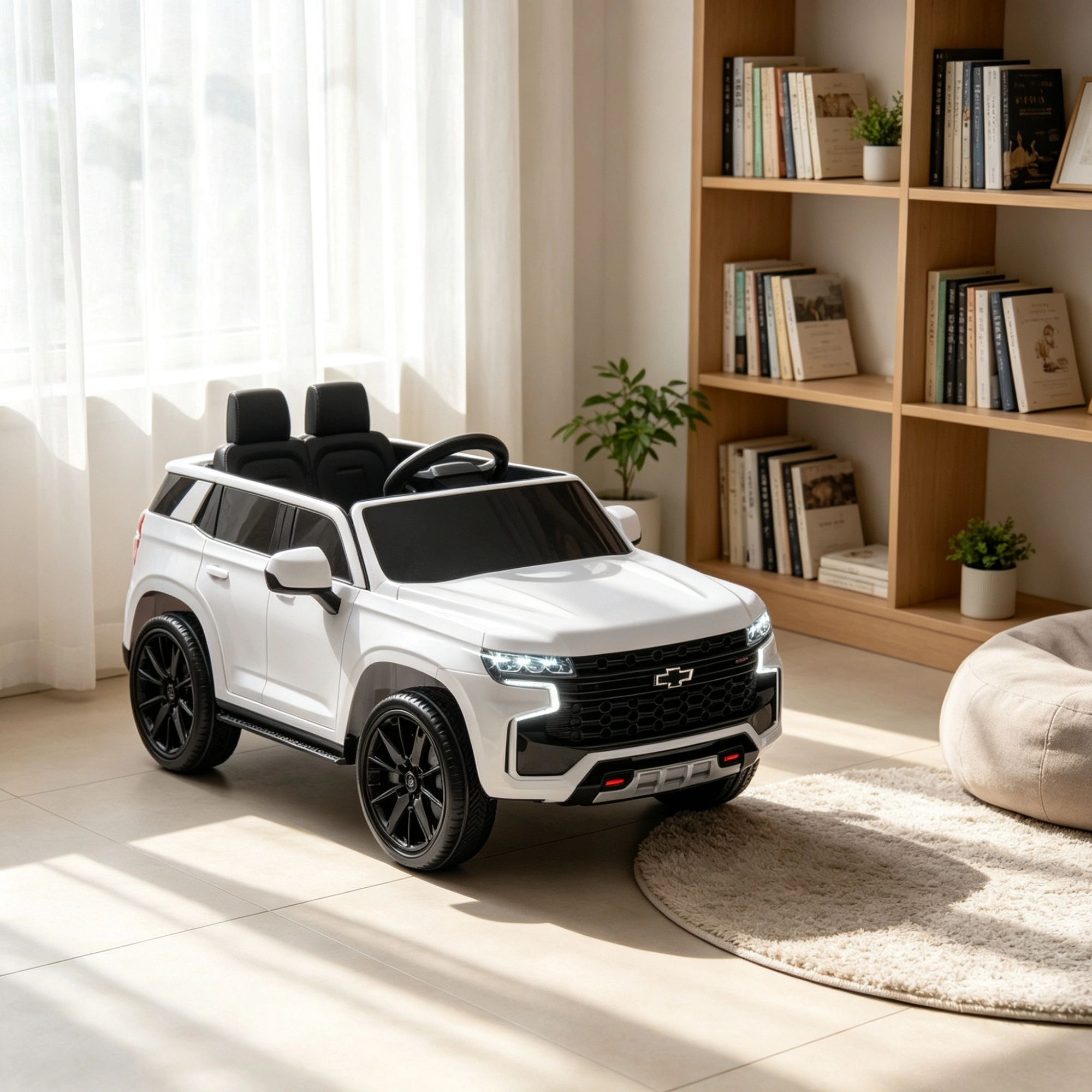 White 12V Electric Ride On Car for Kids with Remote Control Rechargeable Battery Powered Toy view 5