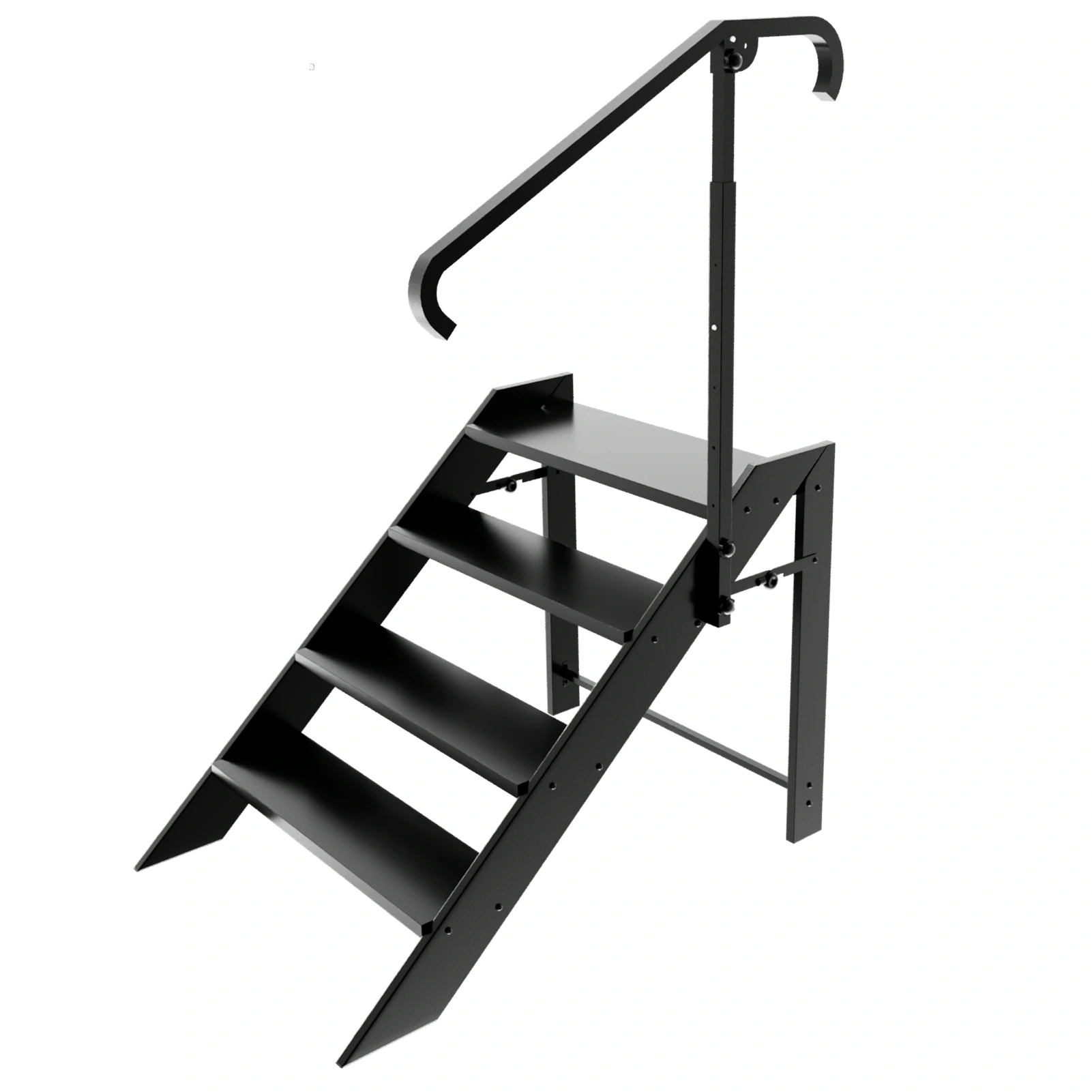 4 Step Folding Ladder, 660lbs Capacity, Non-Slip RV Steps & Hot Tub Stool for Home, Camper, Travel Trailer, Mobile Home, Spa, Porch