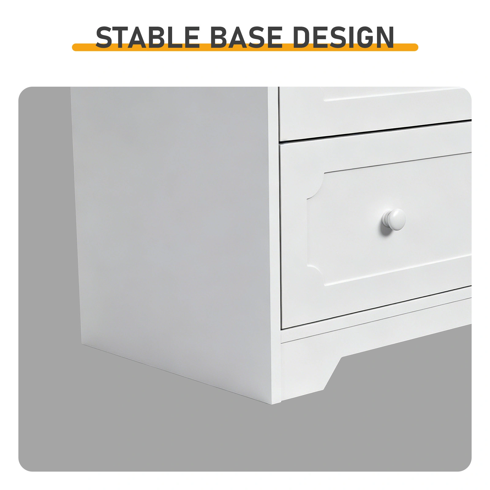 5-Drawer Cabinet with Solid Wood Veneer and Paint P2 MDF + P2 Particleboard Storage Cabinet 31.3*15.55*47.24in White view 11