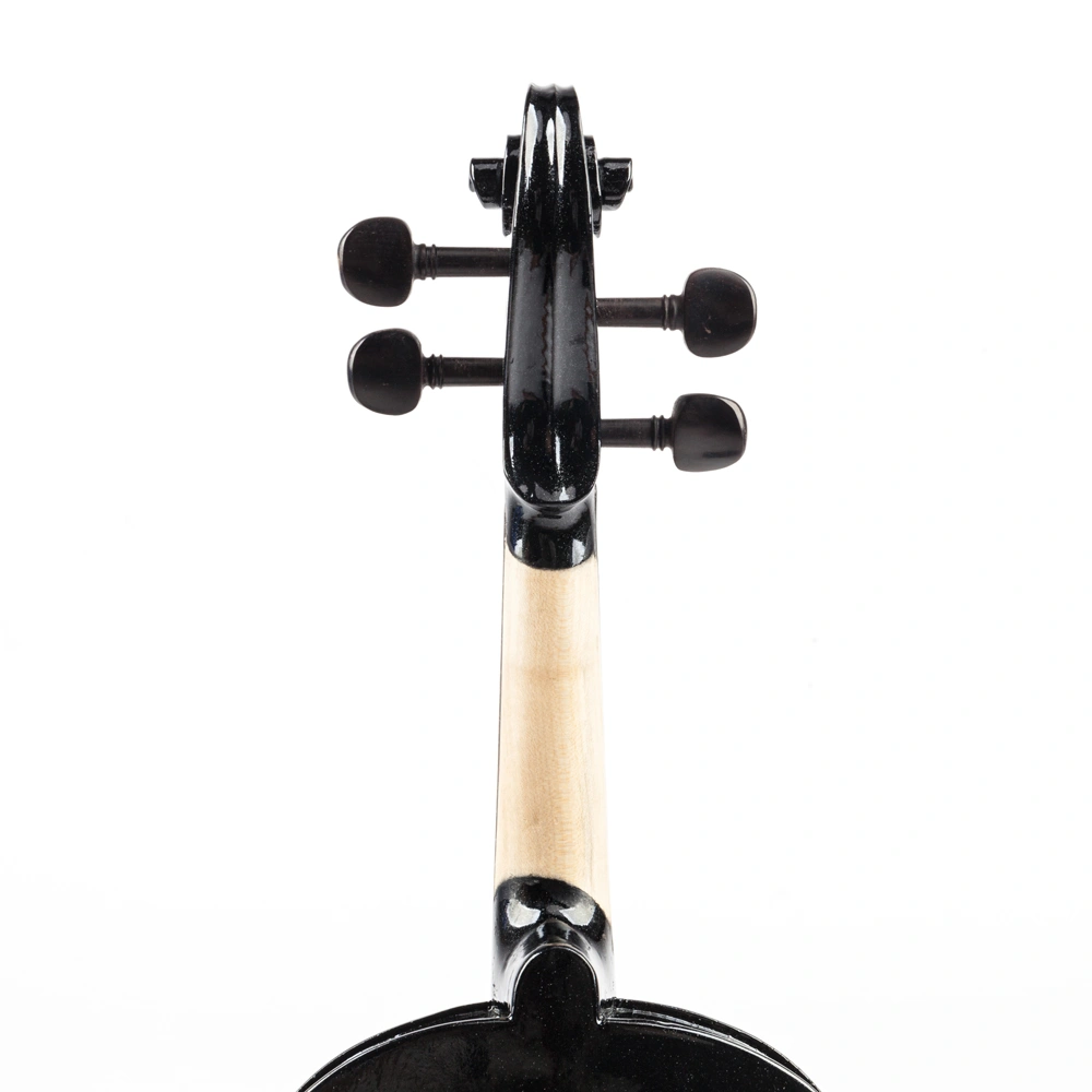 GV102 4/4 Solid Wood EQ Violin Case Bow Violin Strings Shoulder Rest Electronic Tuner Connecting Wire Cloth Black view 10