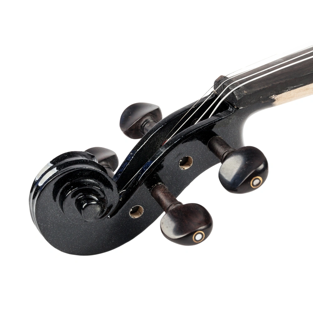 GV102 4/4 Solid Wood EQ Violin Case Bow Violin Strings Shoulder Rest Electronic Tuner Connecting Wire Cloth Black view 13