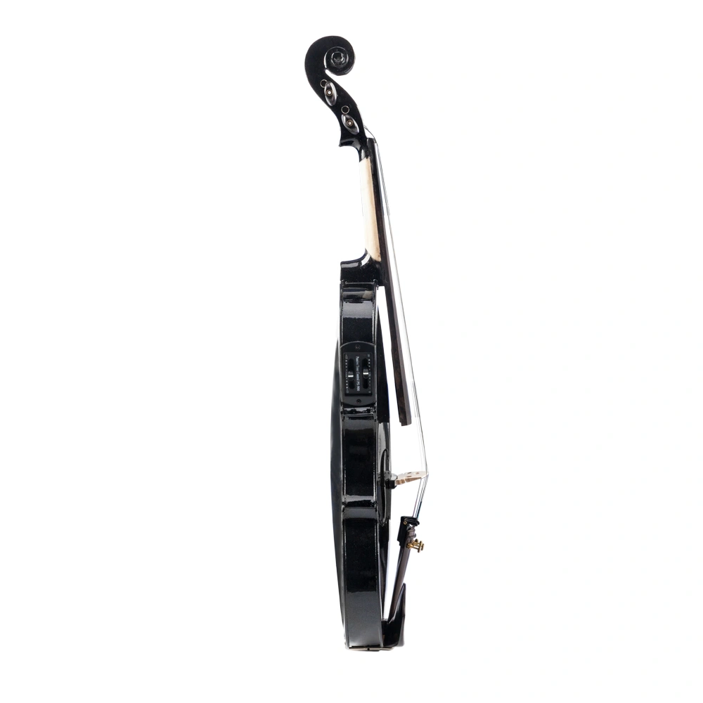 GV102 4/4 Solid Wood EQ Violin Case Bow Violin Strings Shoulder Rest Electronic Tuner Connecting Wire Cloth Black view 4