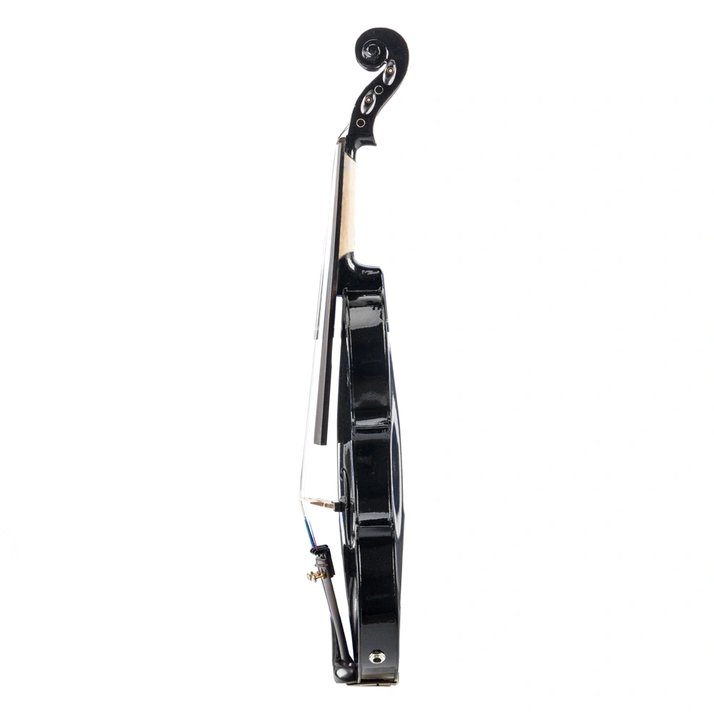 GV102 4/4 Solid Wood EQ Violin Case Bow Violin Strings Shoulder Rest Electronic Tuner Connecting Wire Cloth Black view 5