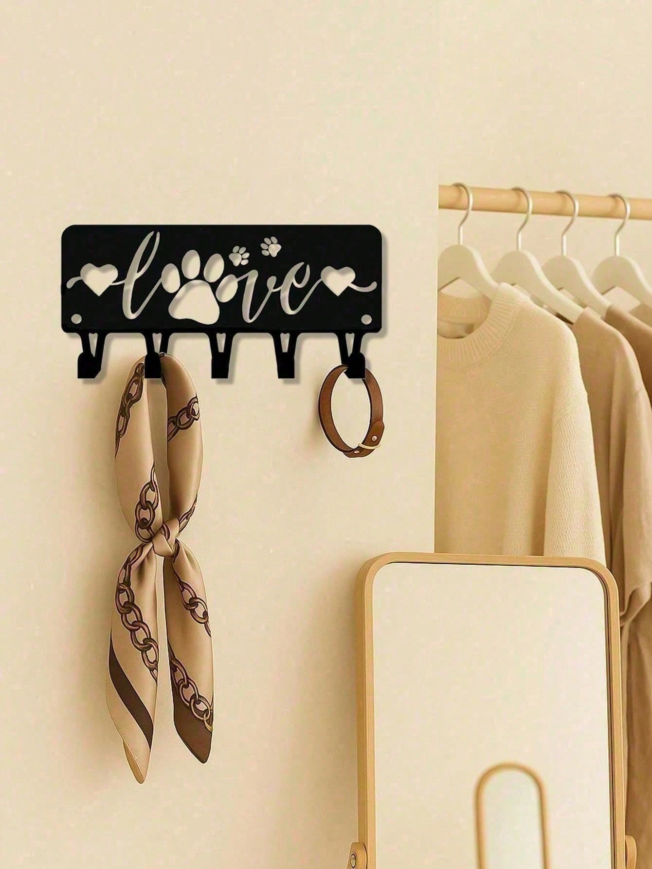 CIFbuy Modern Puppy Wall Key Holder Hooks Set for Keys Coats Towels Entryway Kitchen view 3