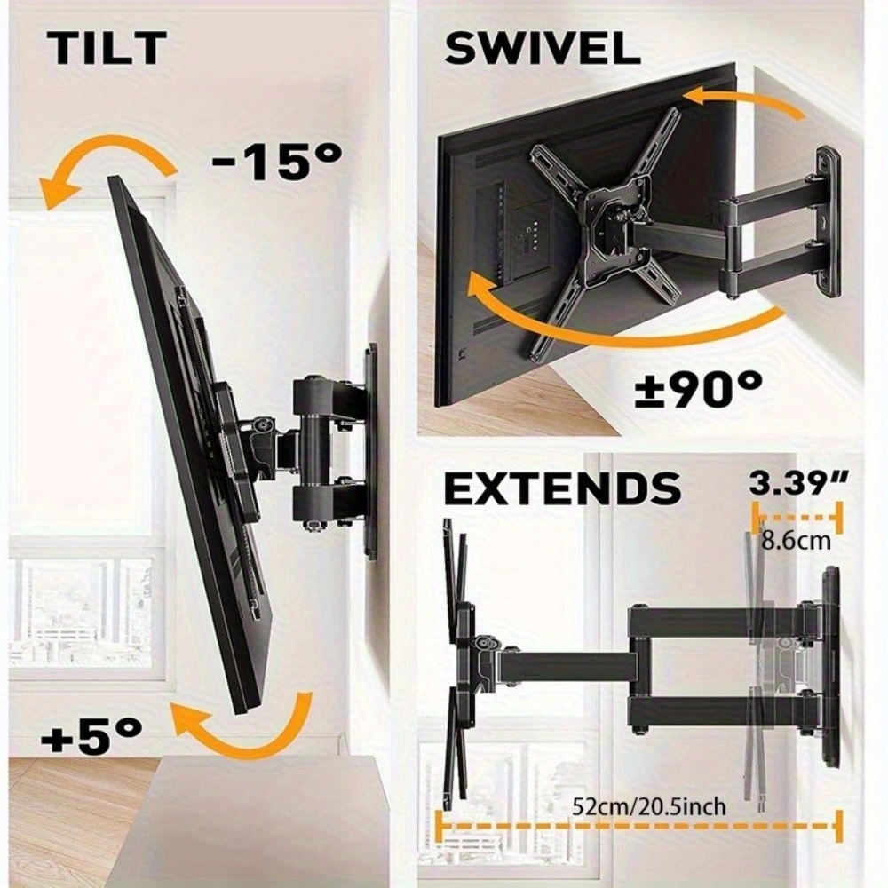 Swivel TV Wall Mount Bracket for 26 32 40 42 50 52 55 Inch 3D LCD LED Plasma Television Full Motion tilting UK view 2