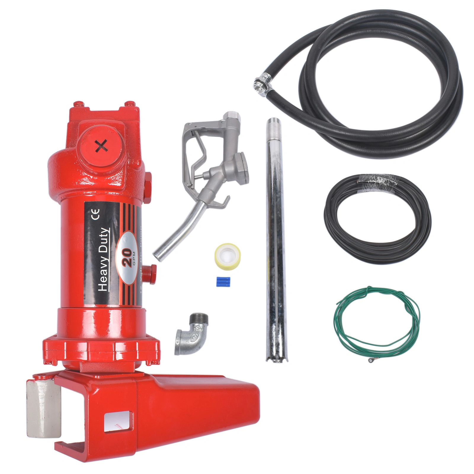 Red 12 Volt 20 GPM Fuel Transfer Pump w/ Nozzle Kit for Car Truck Tractor Diesel Gas Gasoline Kerosene High Quality view 6