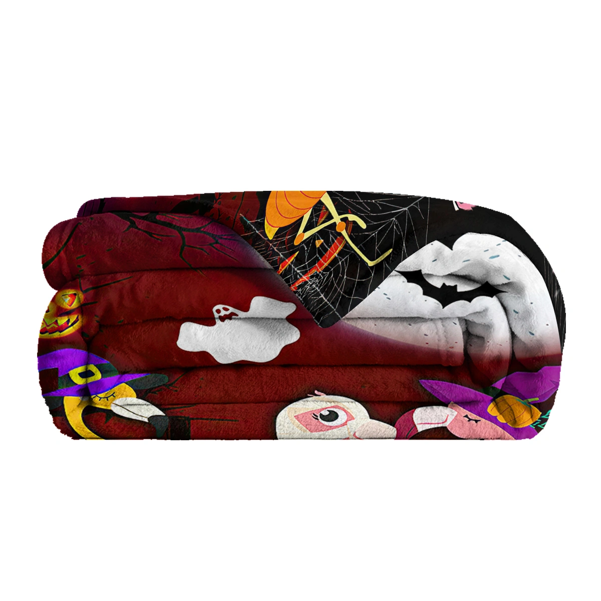 Halloween Cartoon Flamingo Flannel Blanket 60x80, Soft Lightweight Travel Blanket for Sofa Bed Office, Four Season Gift view 2