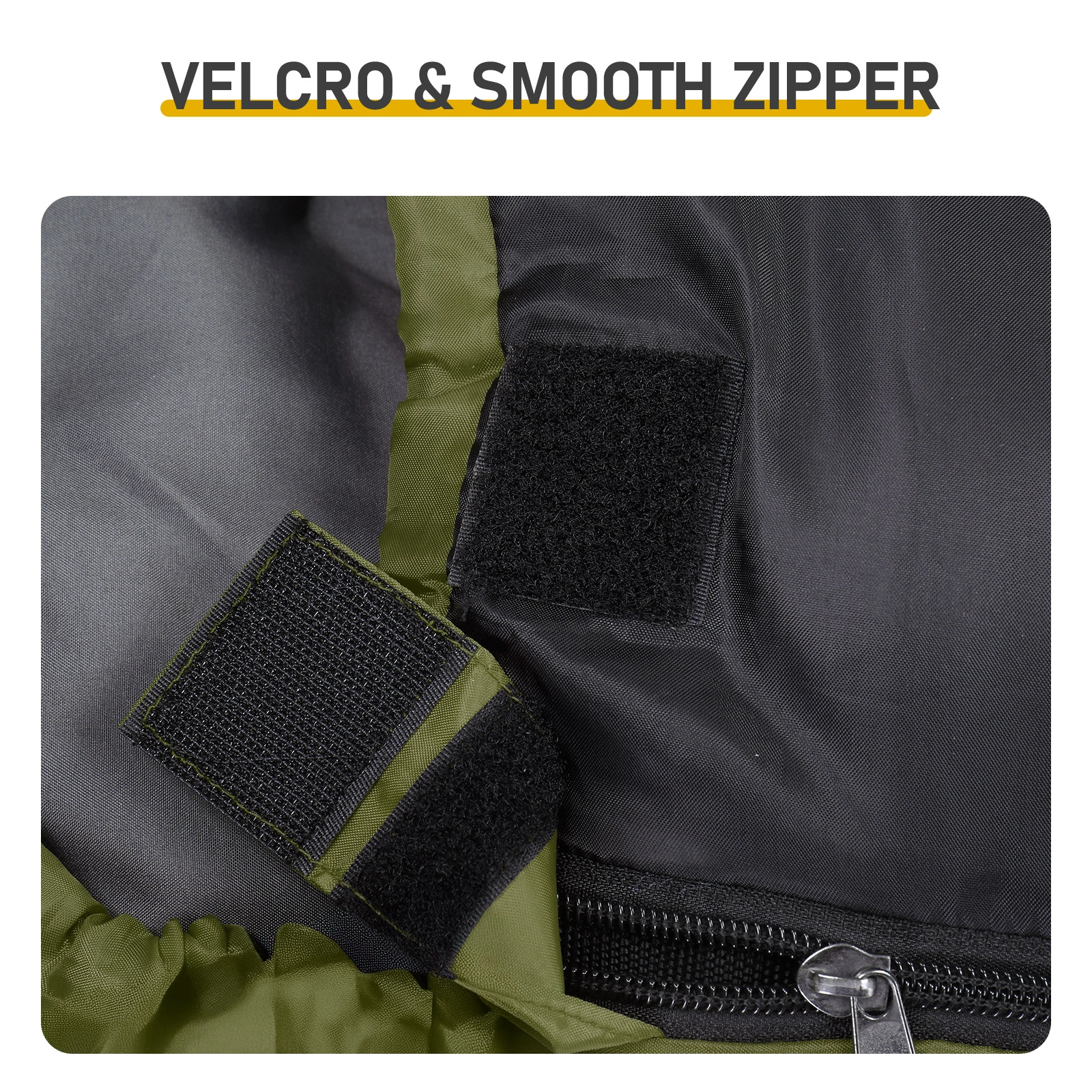 Rectangular Heated Sleeping Bag, Lightweight Sleeping Bag with Multi USB Powered Heating Pads, Waterproof Compact Envelope Sleeping Bag for Backpacking Hiking, Green view 10