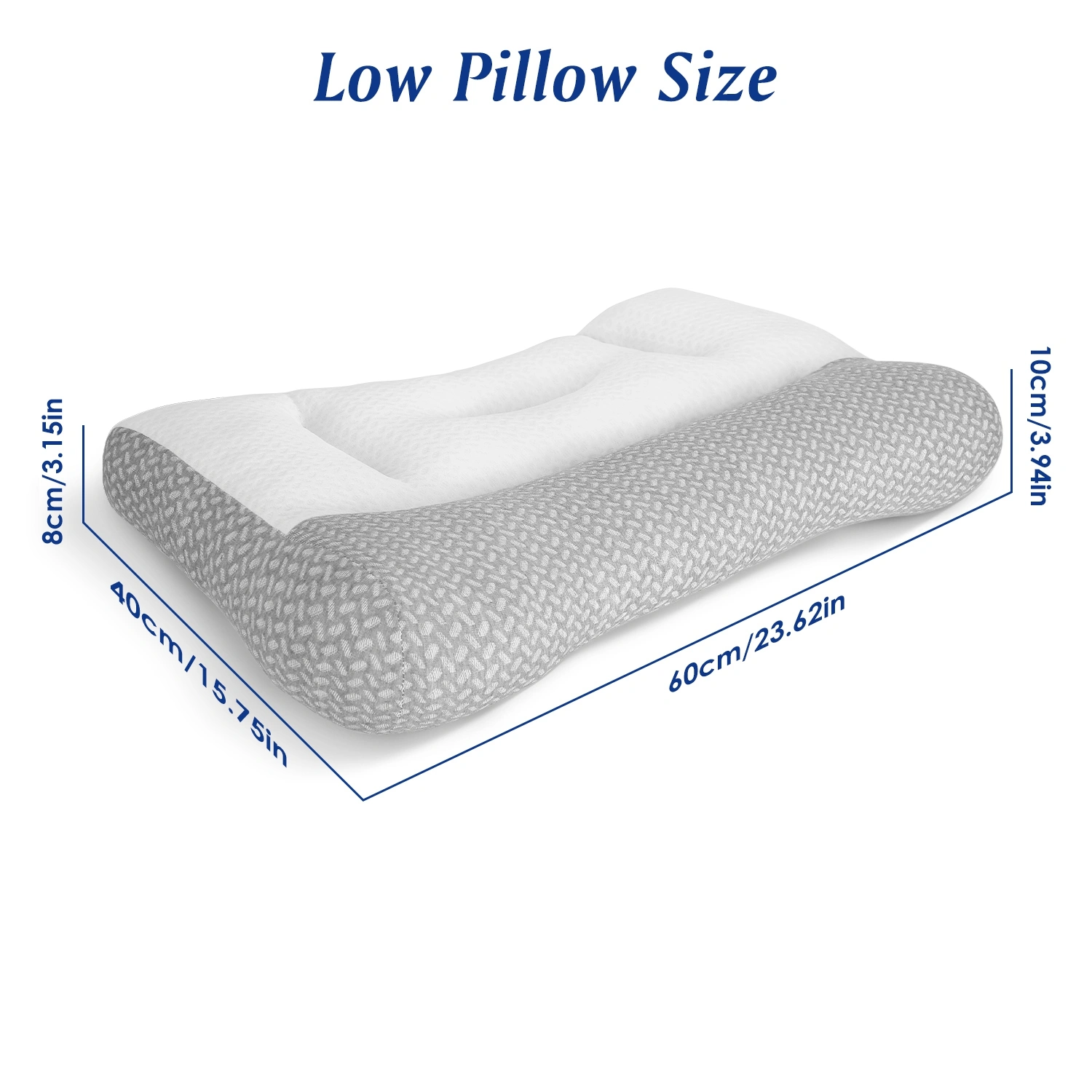 Ergonomic Sleep Pillow with Ear Slot, Dual-Sided High-Low Zoned Support, Breathable Mesh, Down Alternative Fiber Fill for Side Back Belly Sleepers view 11