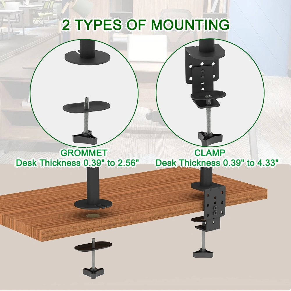 13-27 Inch Double Pendulum TV Stand TSNS-03, Large Base 8kg, VESA 100x100, 90° Tilt, 360° Rotation view 3