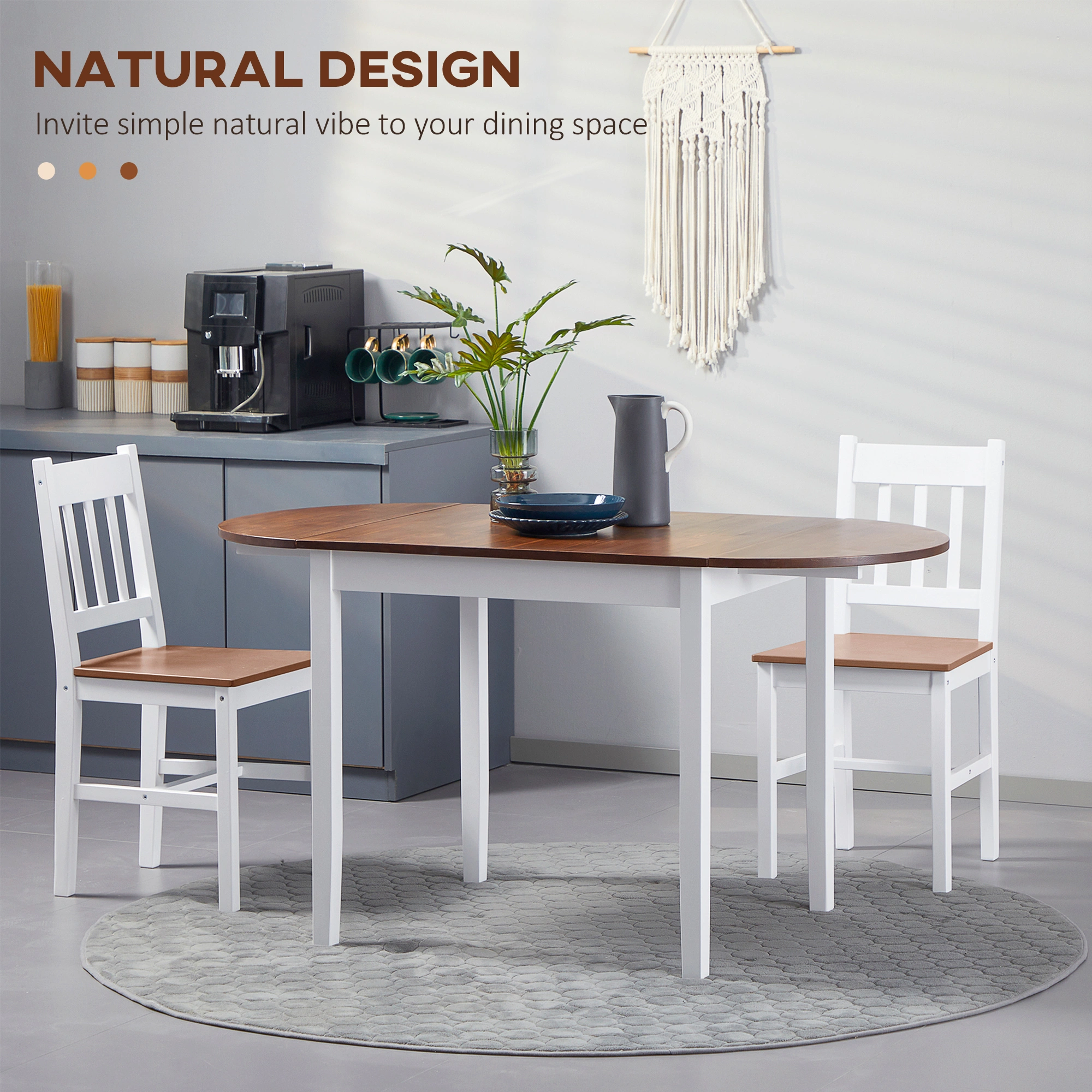 Modern Dining Table and Chair Set - Space-Saving Home Kitchen Furniture view 3