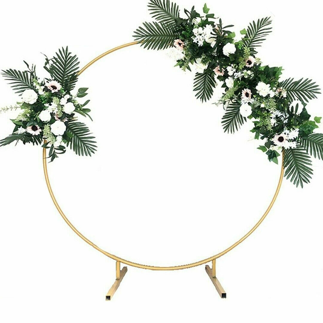 2M Round Gold Balloon Arch Backdrop Stand Frame Flower Display for Wedding Party Decor view 4