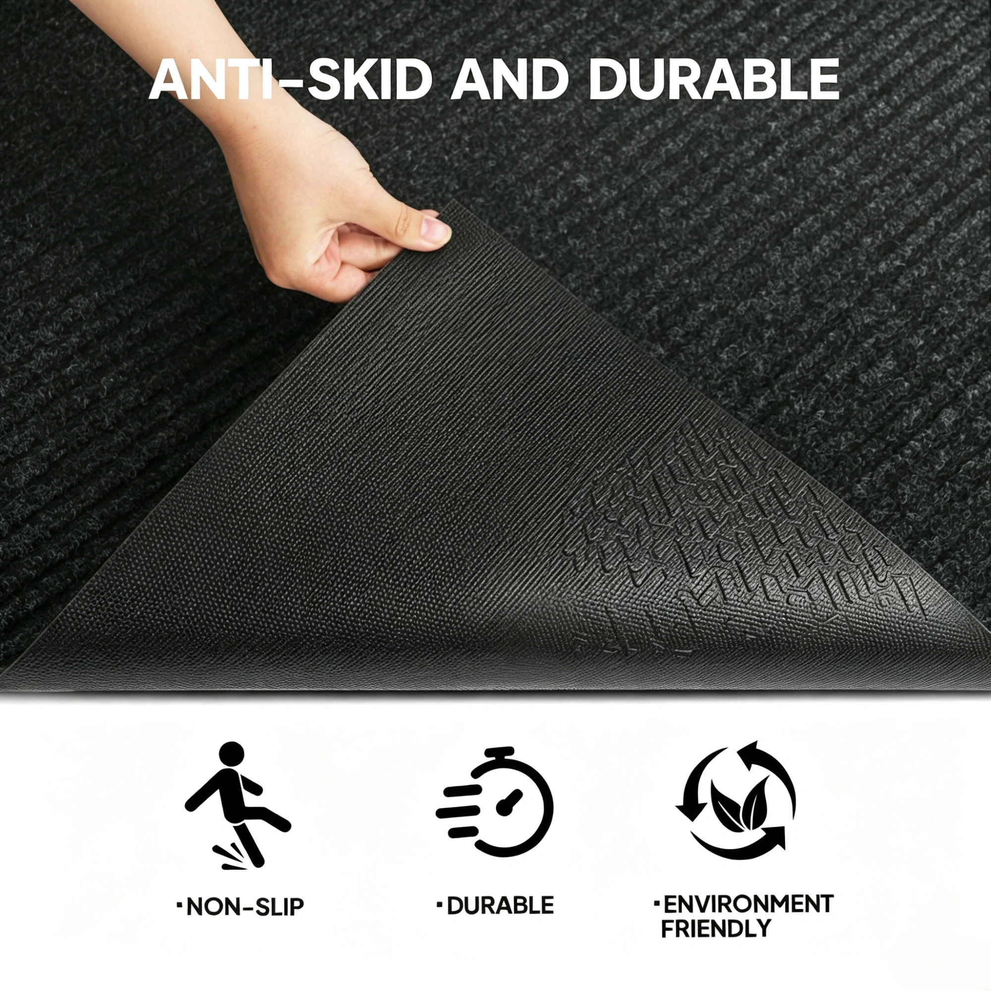 Heavy Duty Commercial Entrance Mat Dark Gray PVC Composite Floor Protector 90x120x0.7cm Indoor Outdoor Anti-Slip Door Mat view 6