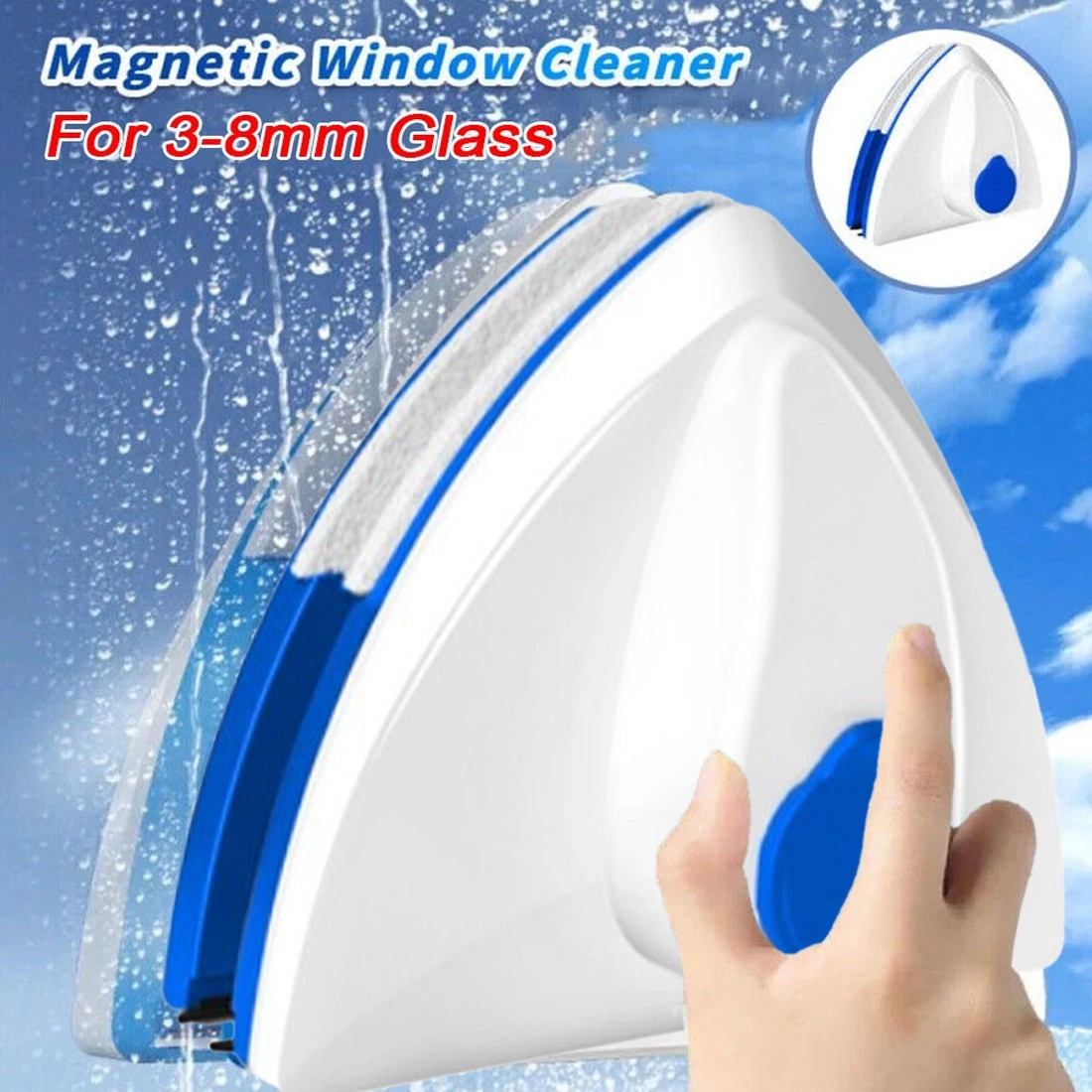 Magnetic Window Cleaner Double Sided, Indoor & Outdoor Glass Washer with Magnet Cleaning