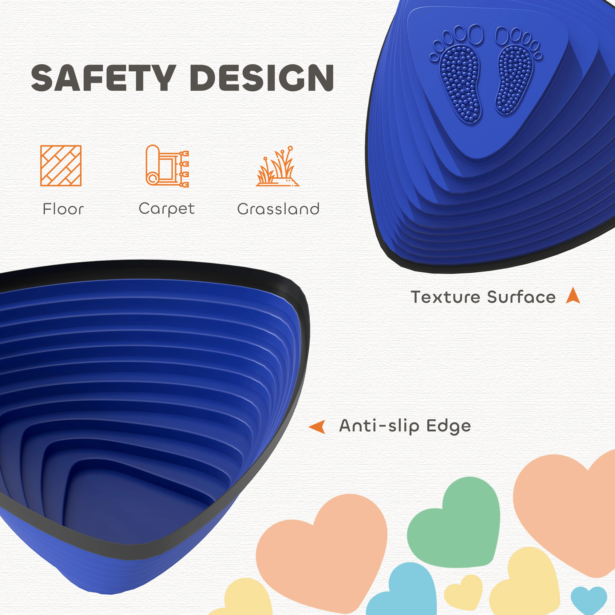 Balance Stepping Stones Set - Non-Slip Foam Core Strength & Coordination Training Steps for Kids & Adults, Indoor Outdoor Fitness Toys view 3